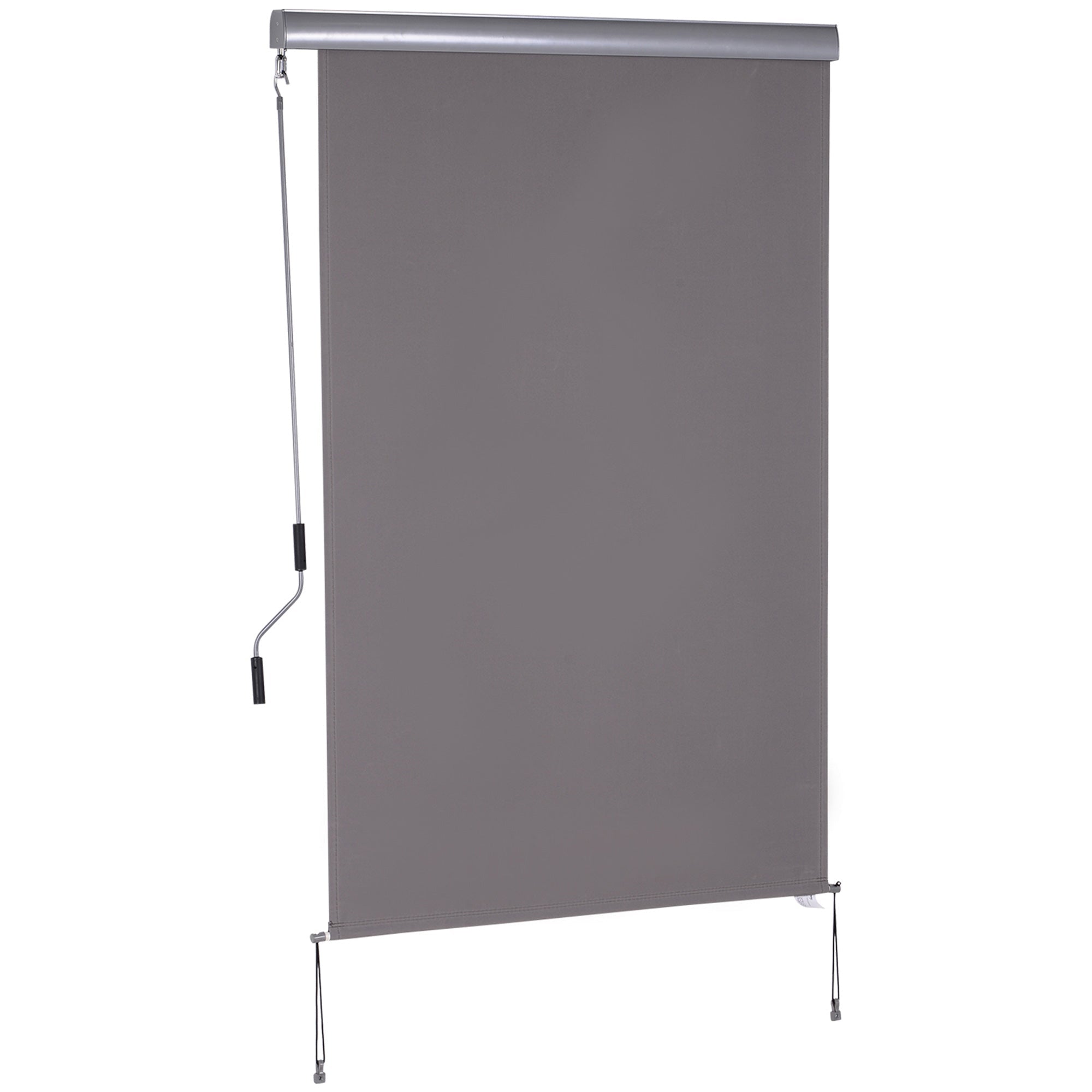 Vertical Awning 120x200cm Windbreak Privacy Screen Hand Crank, Grey