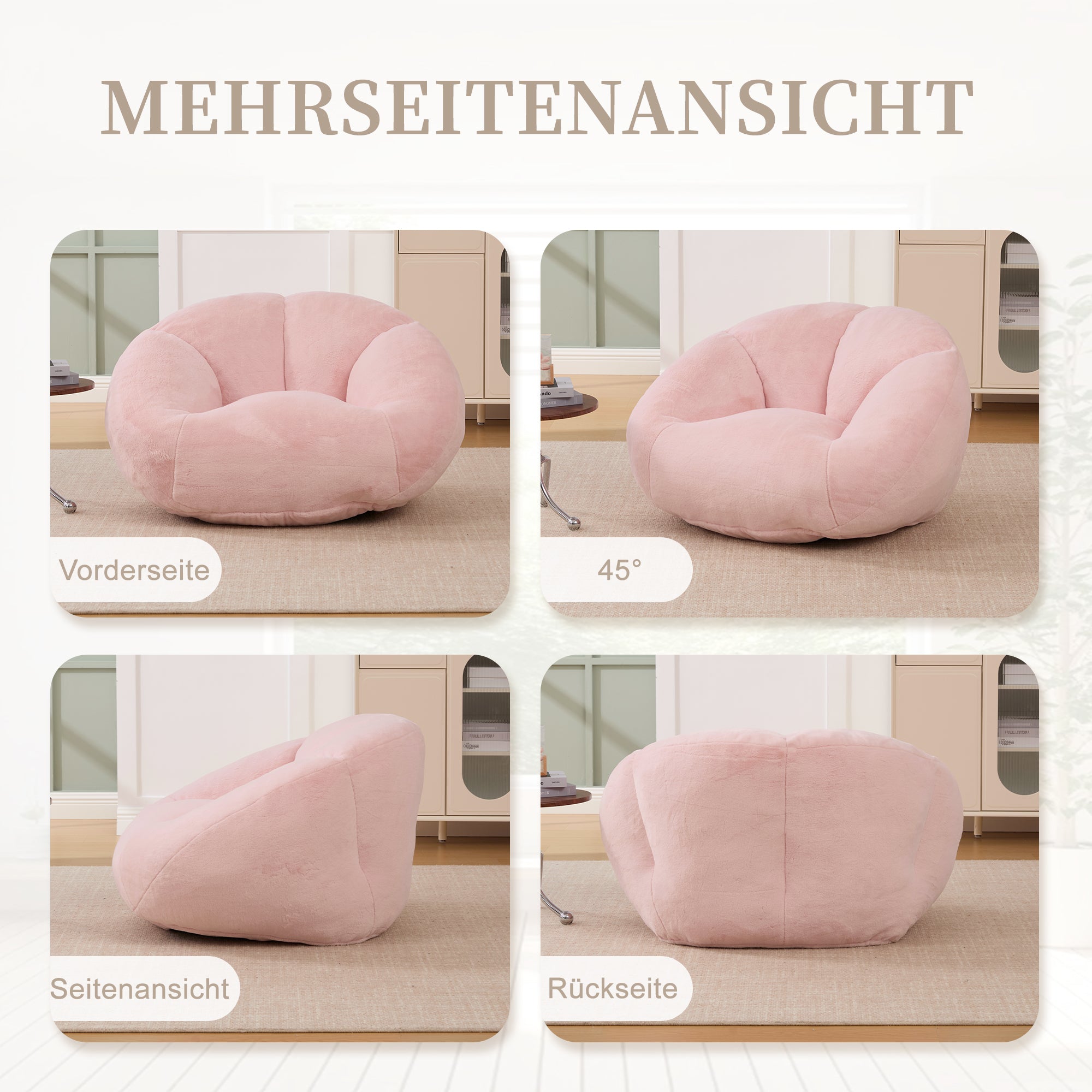 Beanbag Sofa Soft Plush Non-slip No Assembly Required
