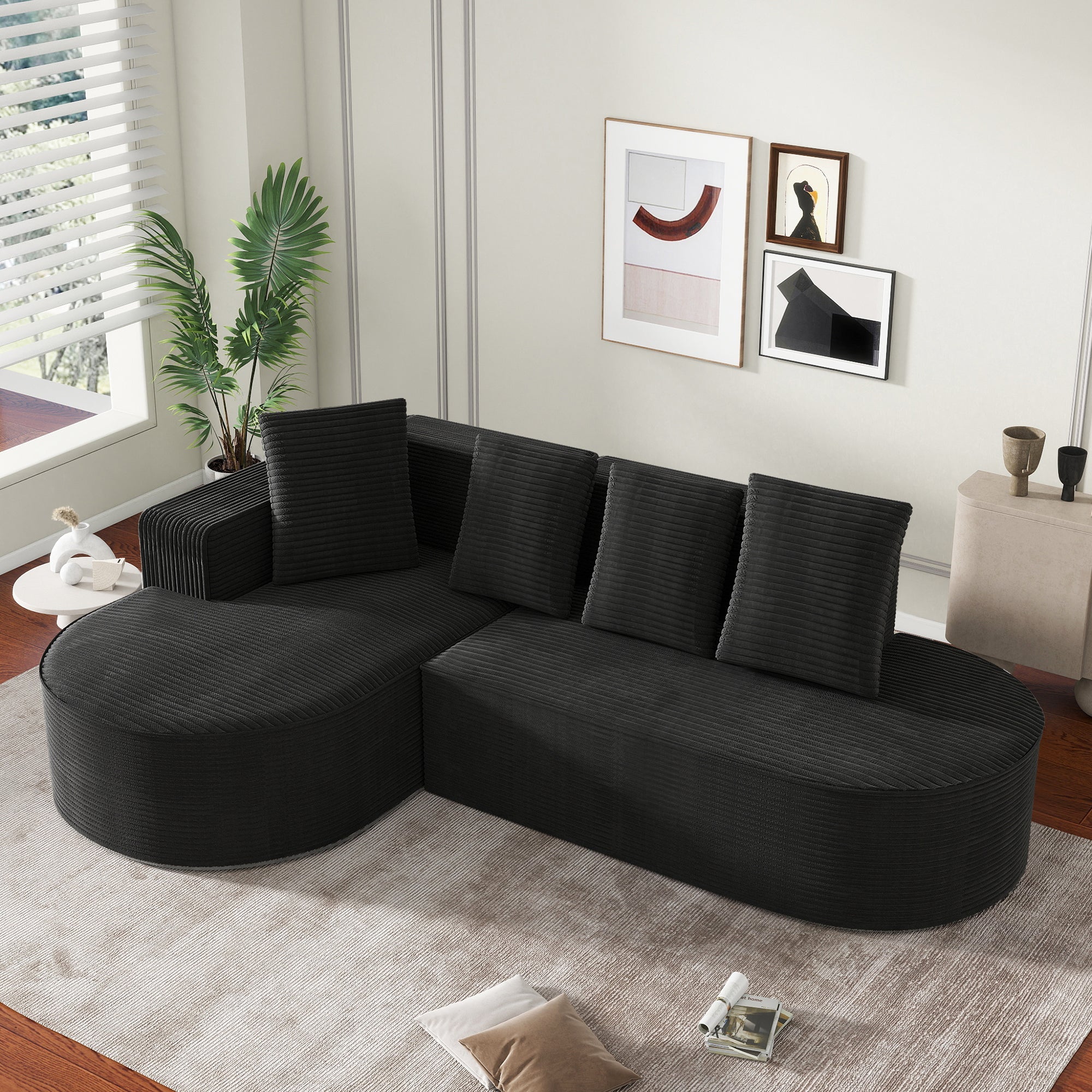 Modular Cloud Sofa L-Shaped Deep Seats No Assembly
