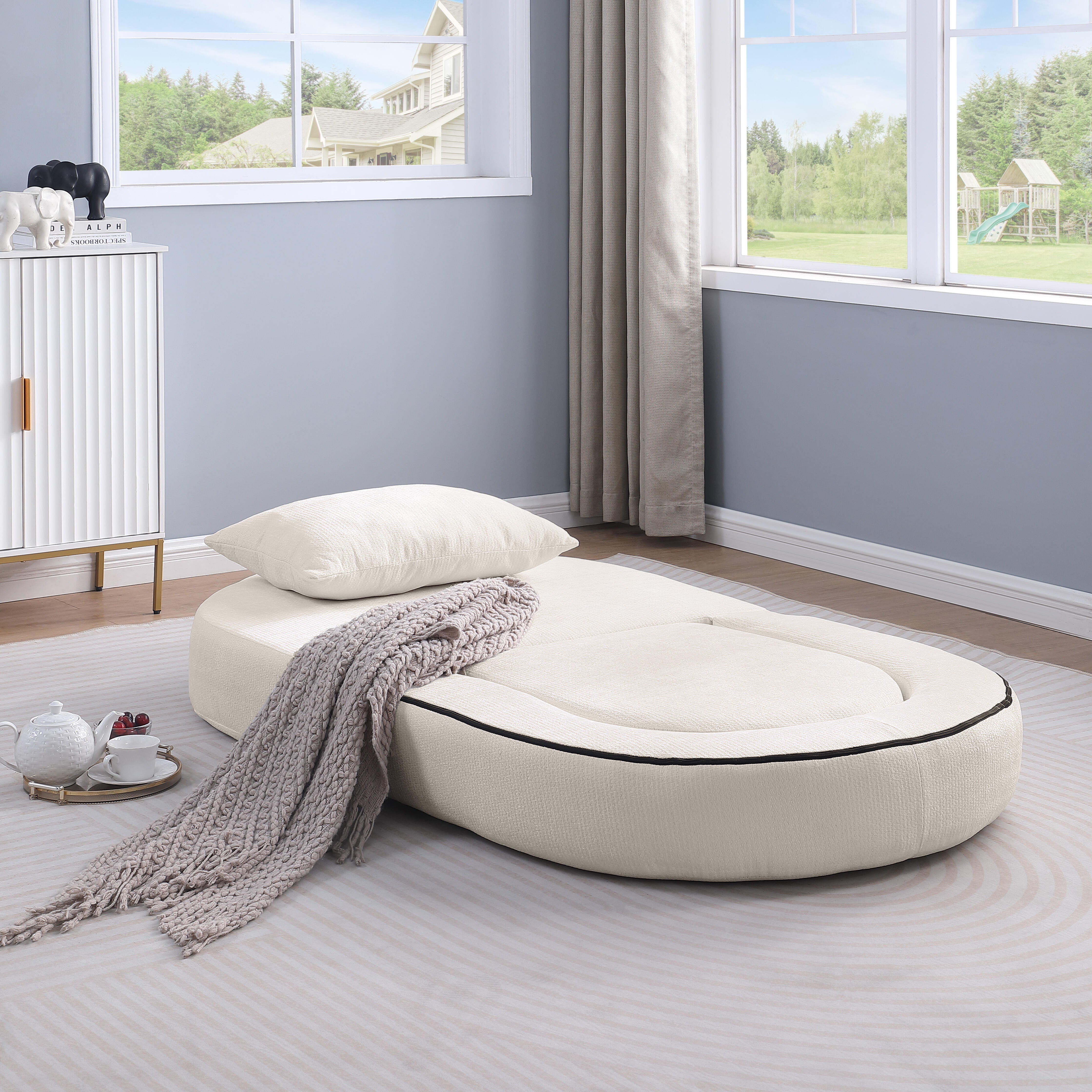 Komprimiertes klappbares Schlafsofa, umwandelbarer Schlafsessel/Futon, Moderner Stoff