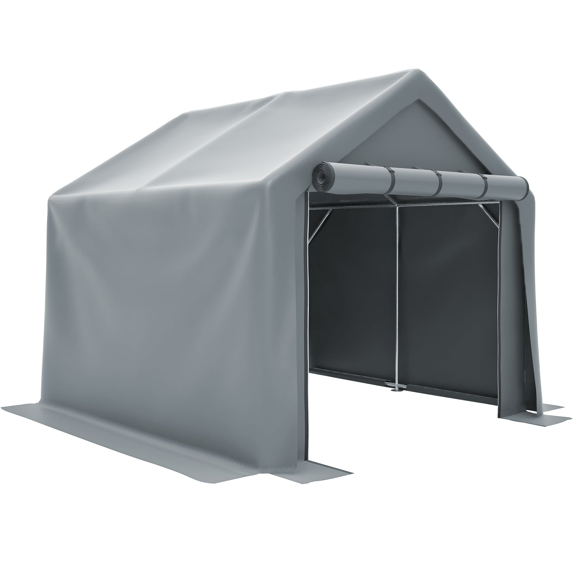 Garden Shed Storage Garage Bicycle Tool Tent 244x241x217cm Dark Grey