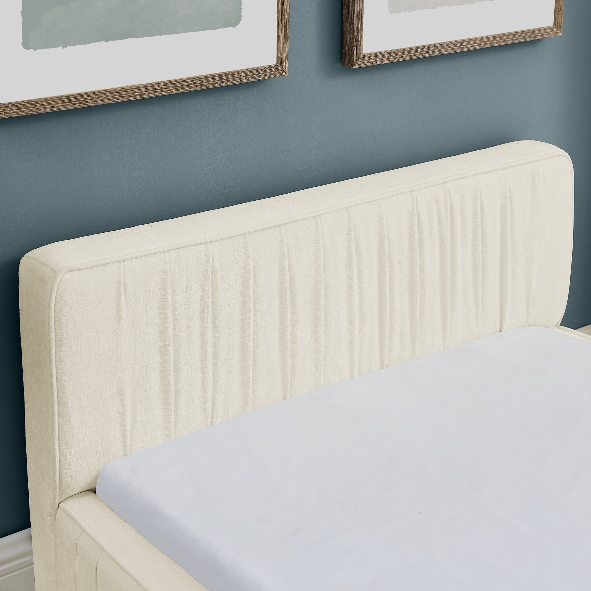 Single Bed 90x200cm Children's Bed Sturdy Iron Frame Chenille Beige