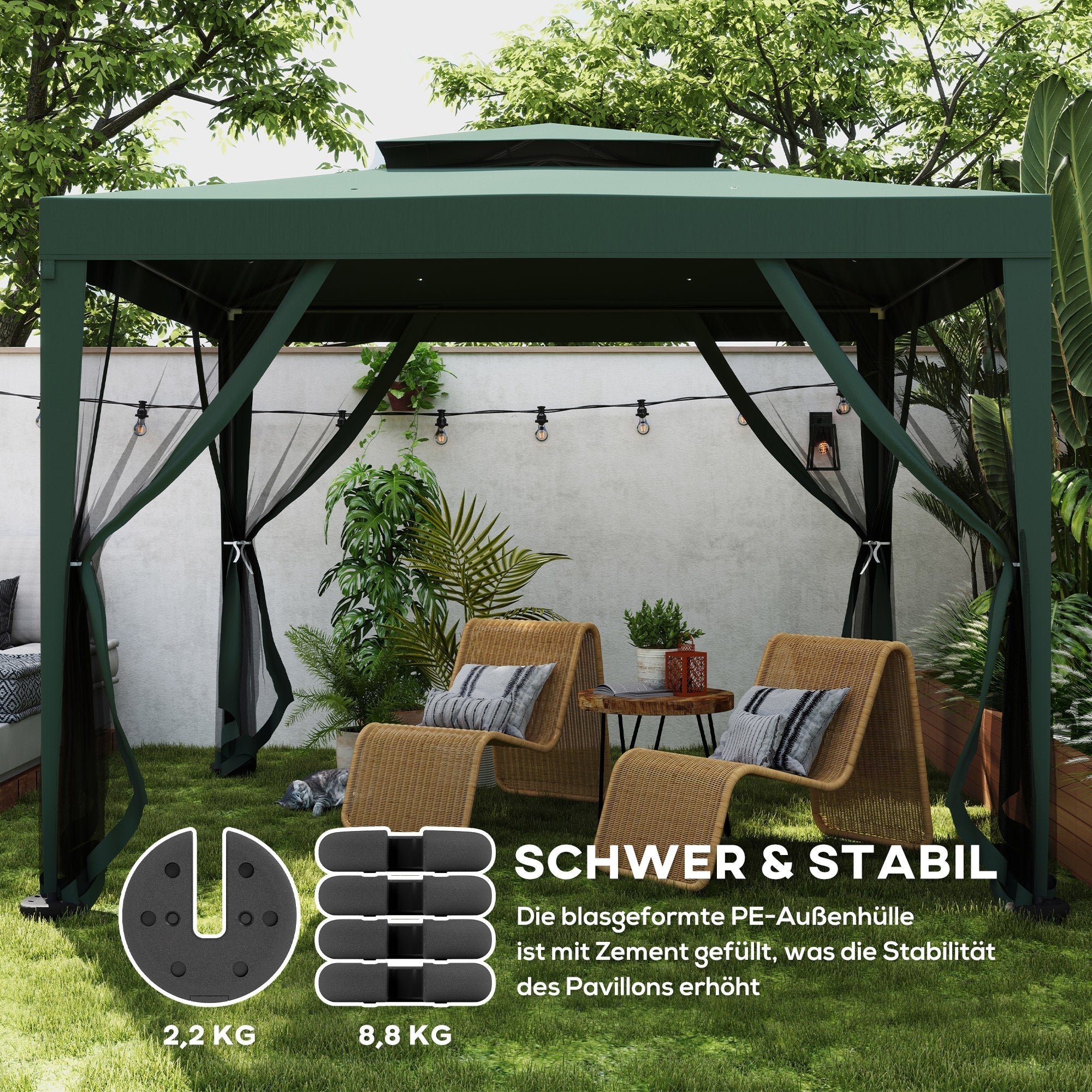 Pavilion Weights Set of 4, 2.2 kg for Secure Tent Support, Stable & Durable
