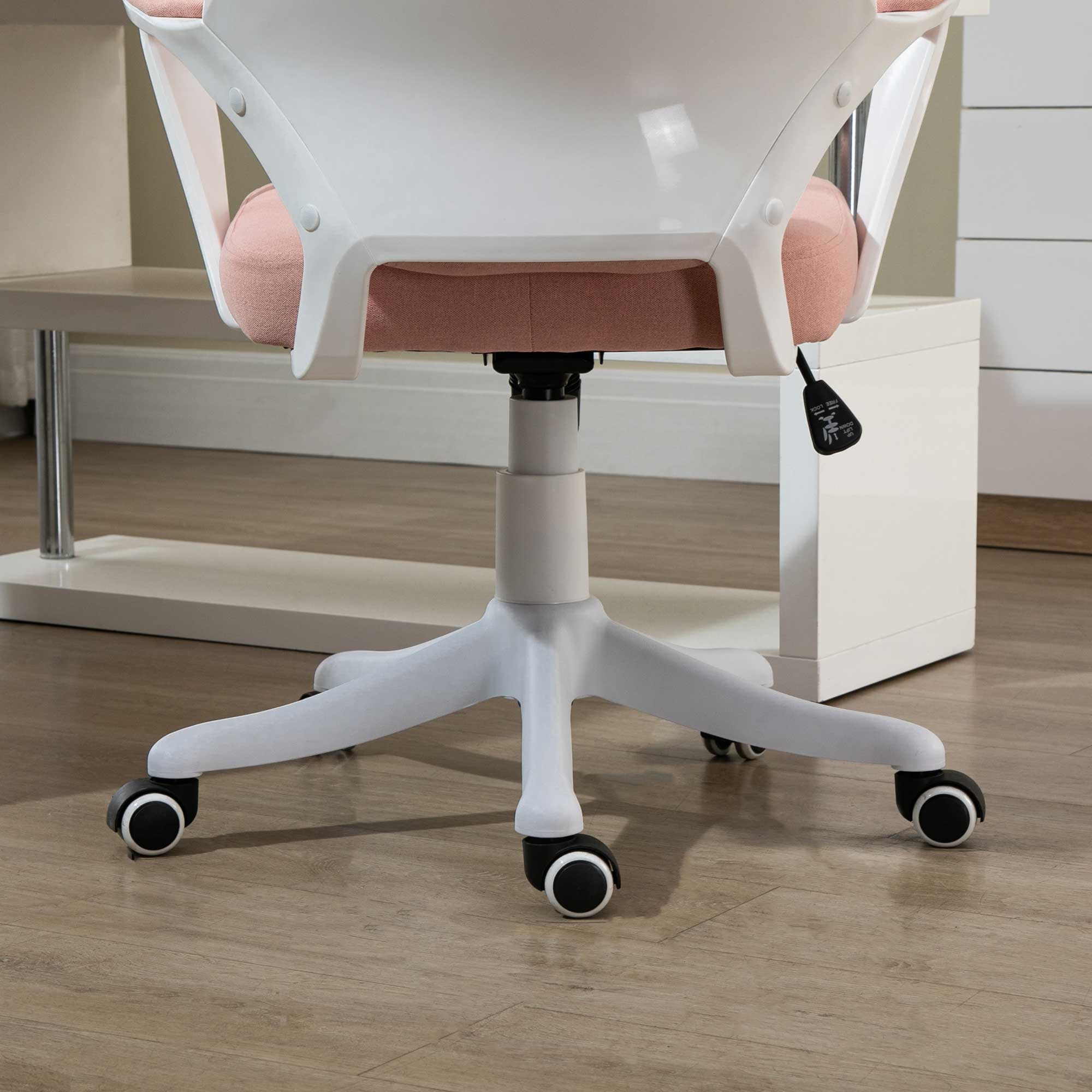 Ergonomic Office Chair, Lumbar Support, Adjustable, Rocking Function - Pink