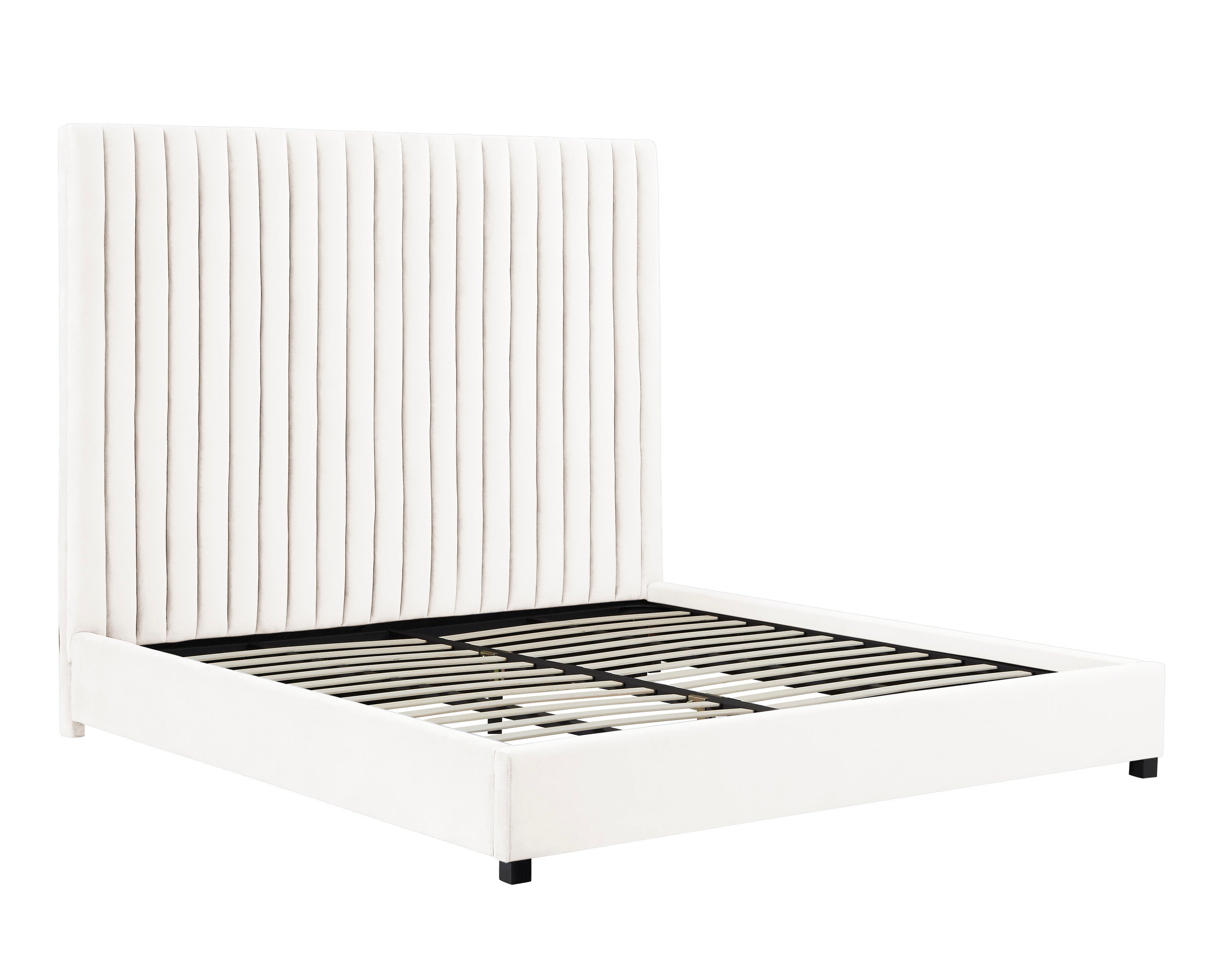 Arabelle Super King Bed White Velvet