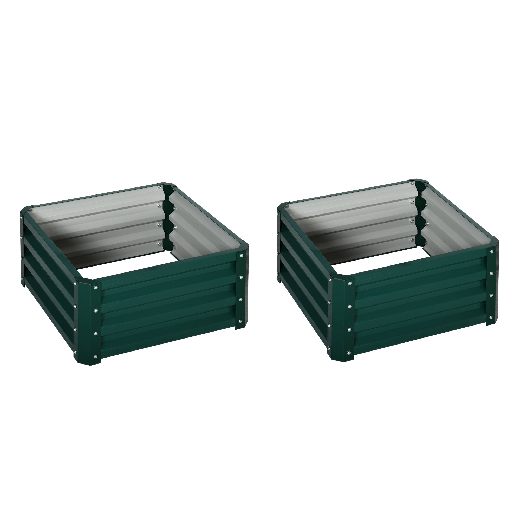 Planter Boxes, 60 x 60cm, Steel, Green