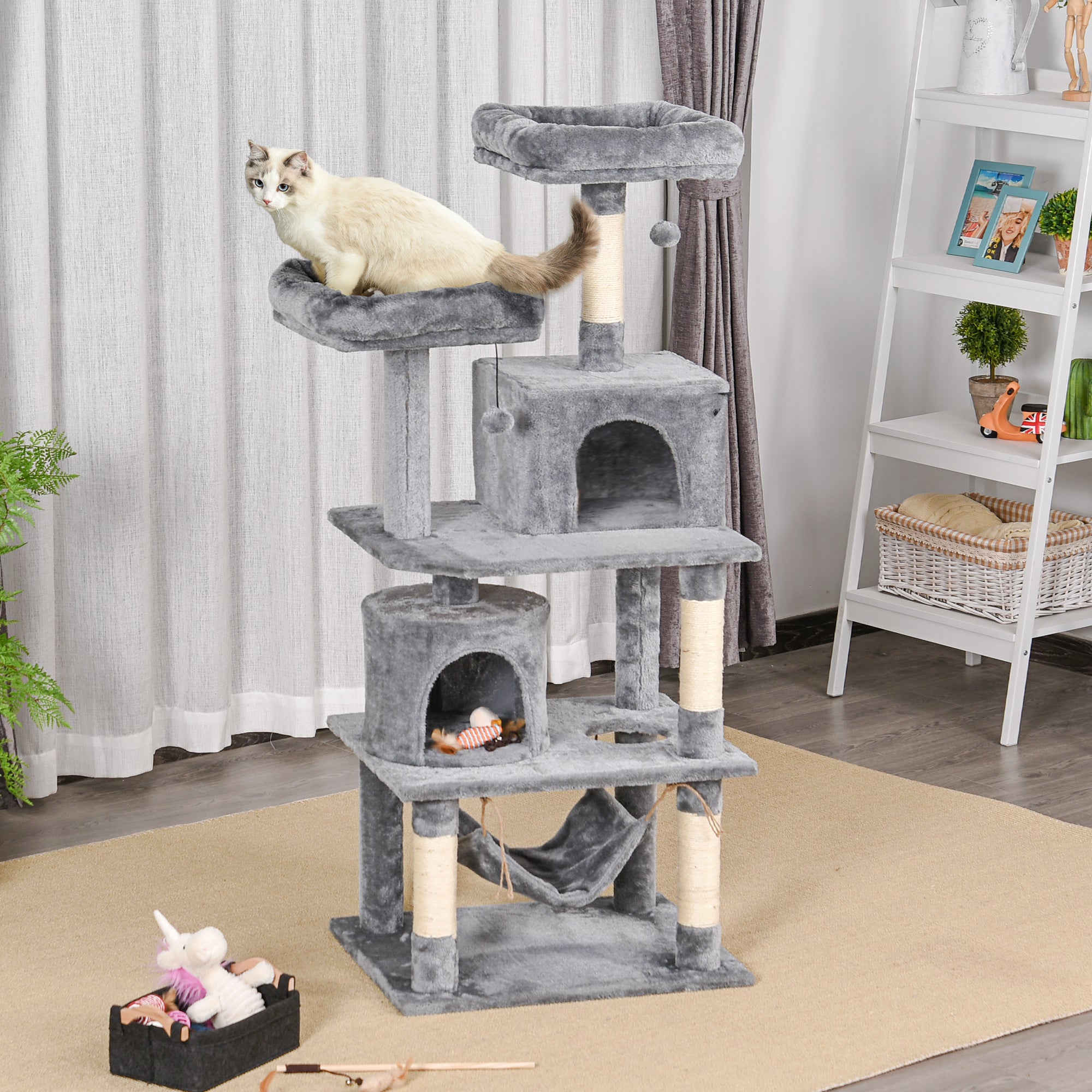 Cat Tree Climbing Post, Cat Cave Sisal, 60x50x145cm