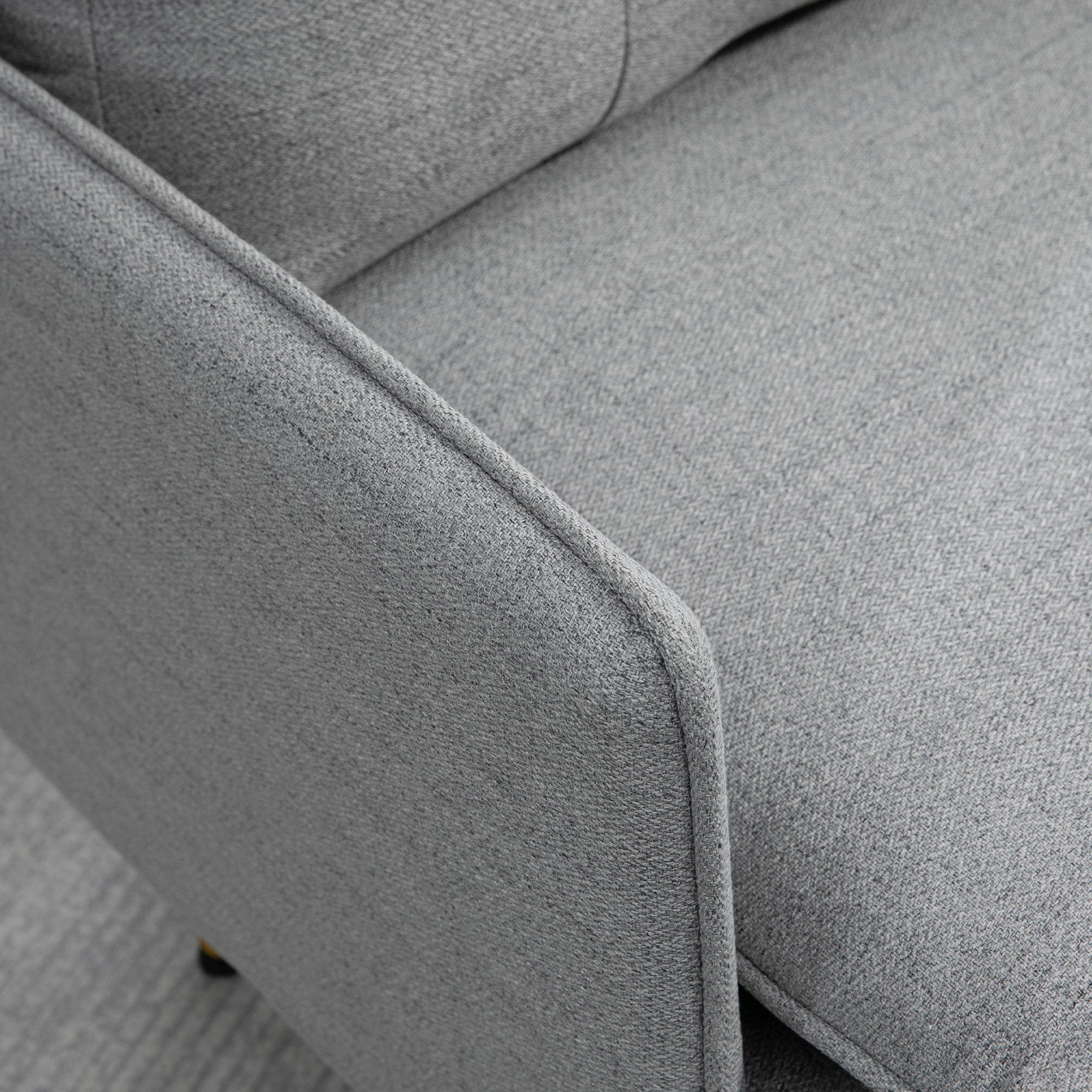 Single Armchair Upholstered, Accent, Cushion, Steel Legs, Linen Look