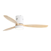 Ceiling Fan 52-inch Silent Reversible Motor Remote Control Light Solid Wood