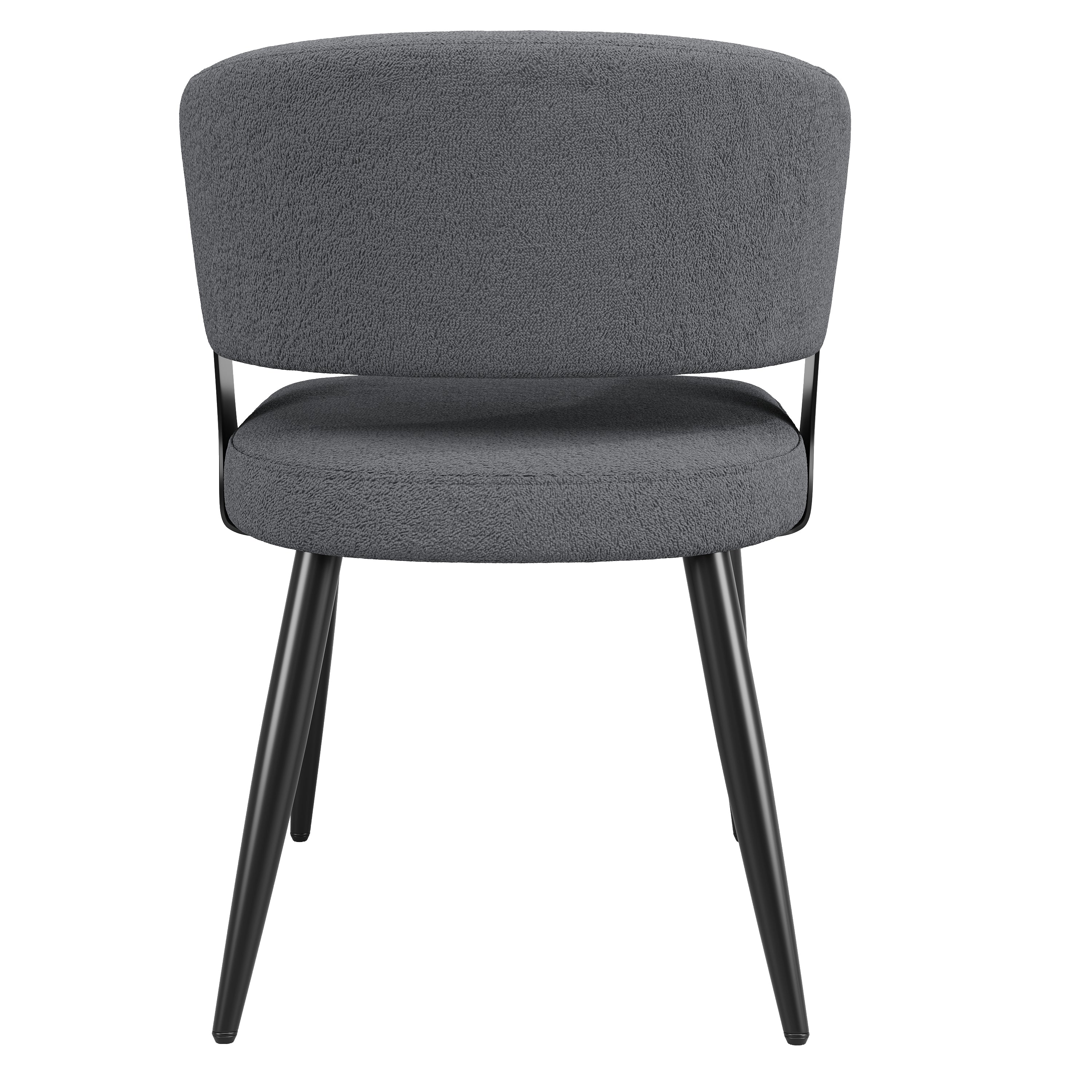 Ergonomic Dining and Vanity Chair Set of 2 with Curved Backrest, Beige and Grey Flannel