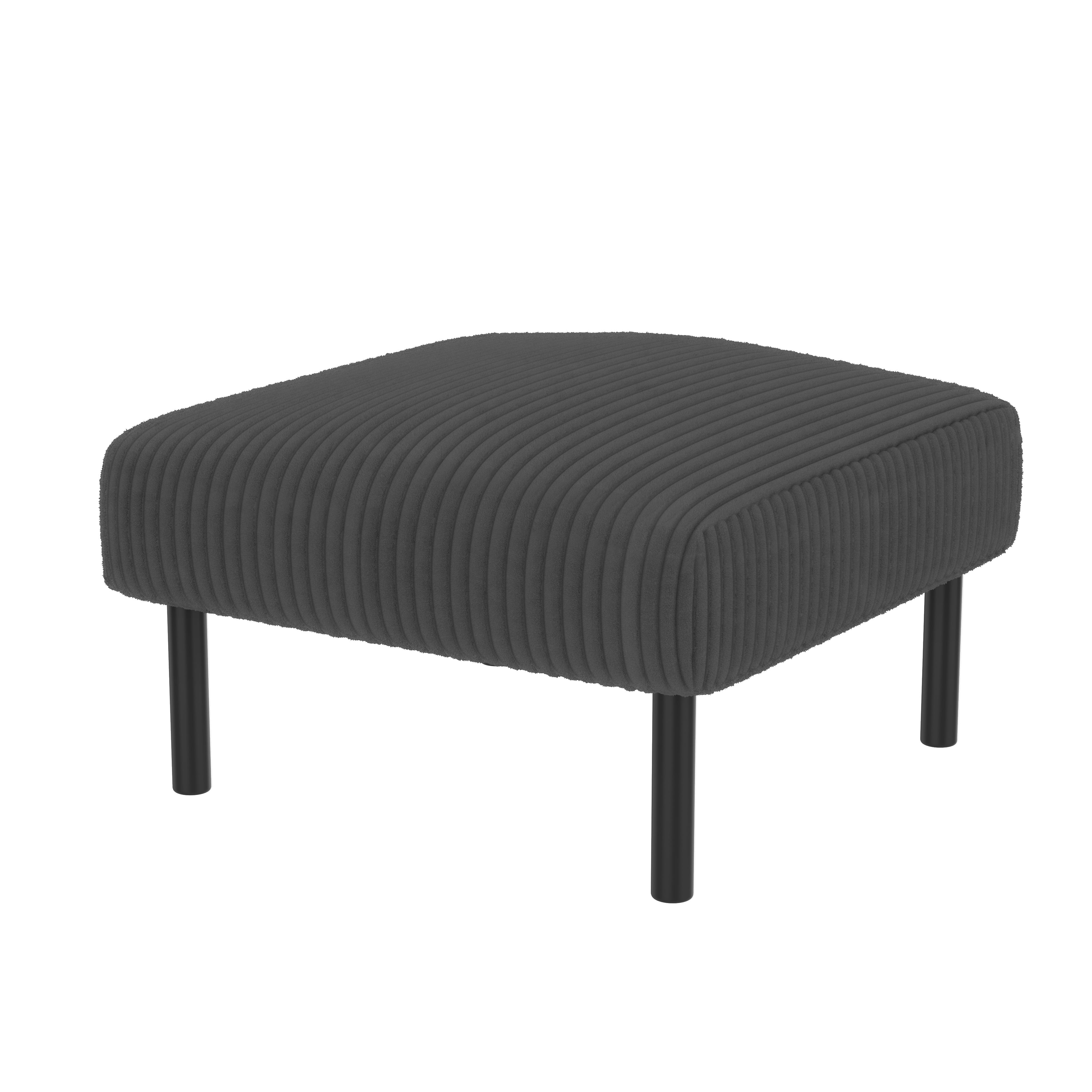 Premium corduroy stool super-soft velour metal frame