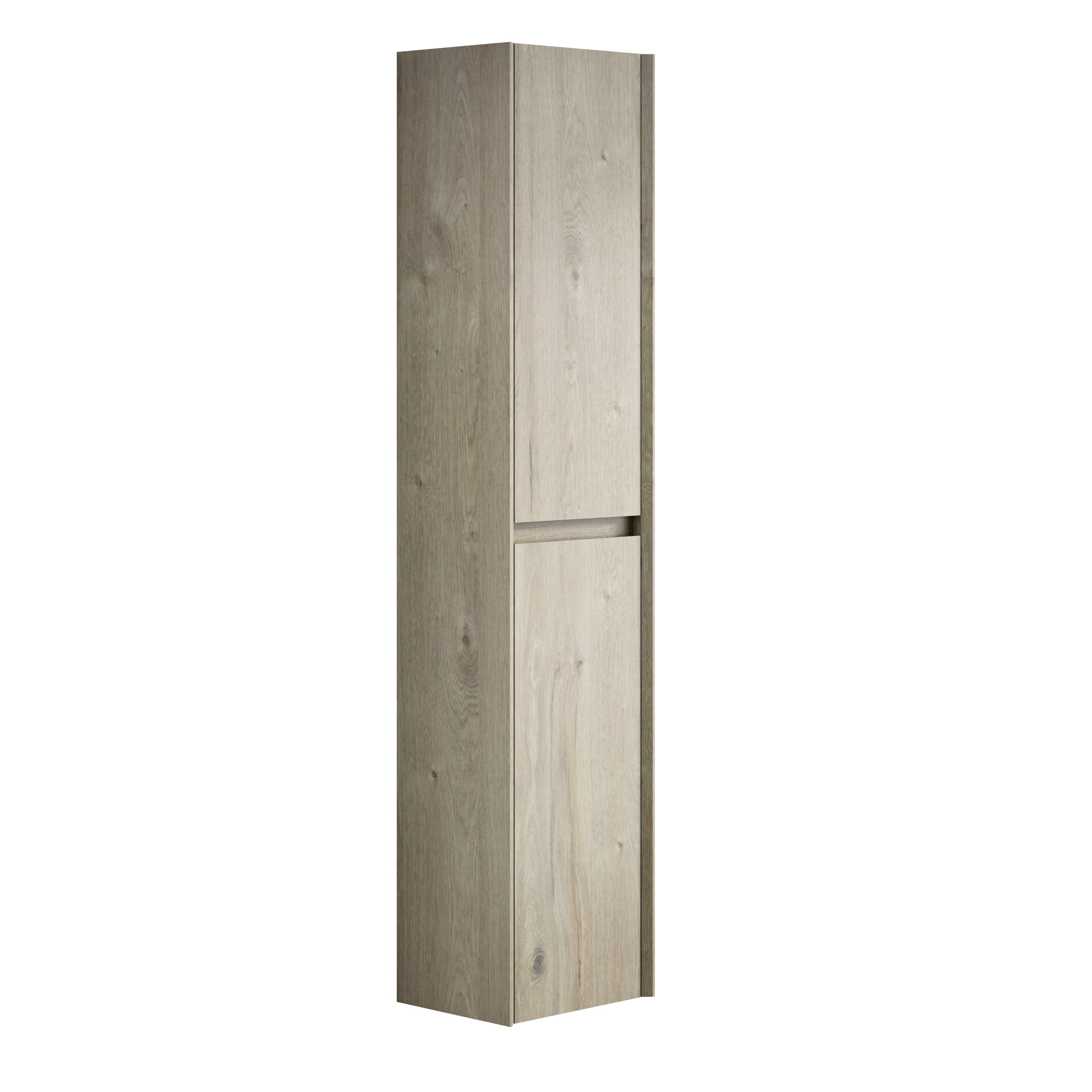 DACI 140cm Tall Bathroom Wall Cabinet with 2 Doors & Shelves, Slim Storage for Small Spaces, Oak Cream Wood Grain