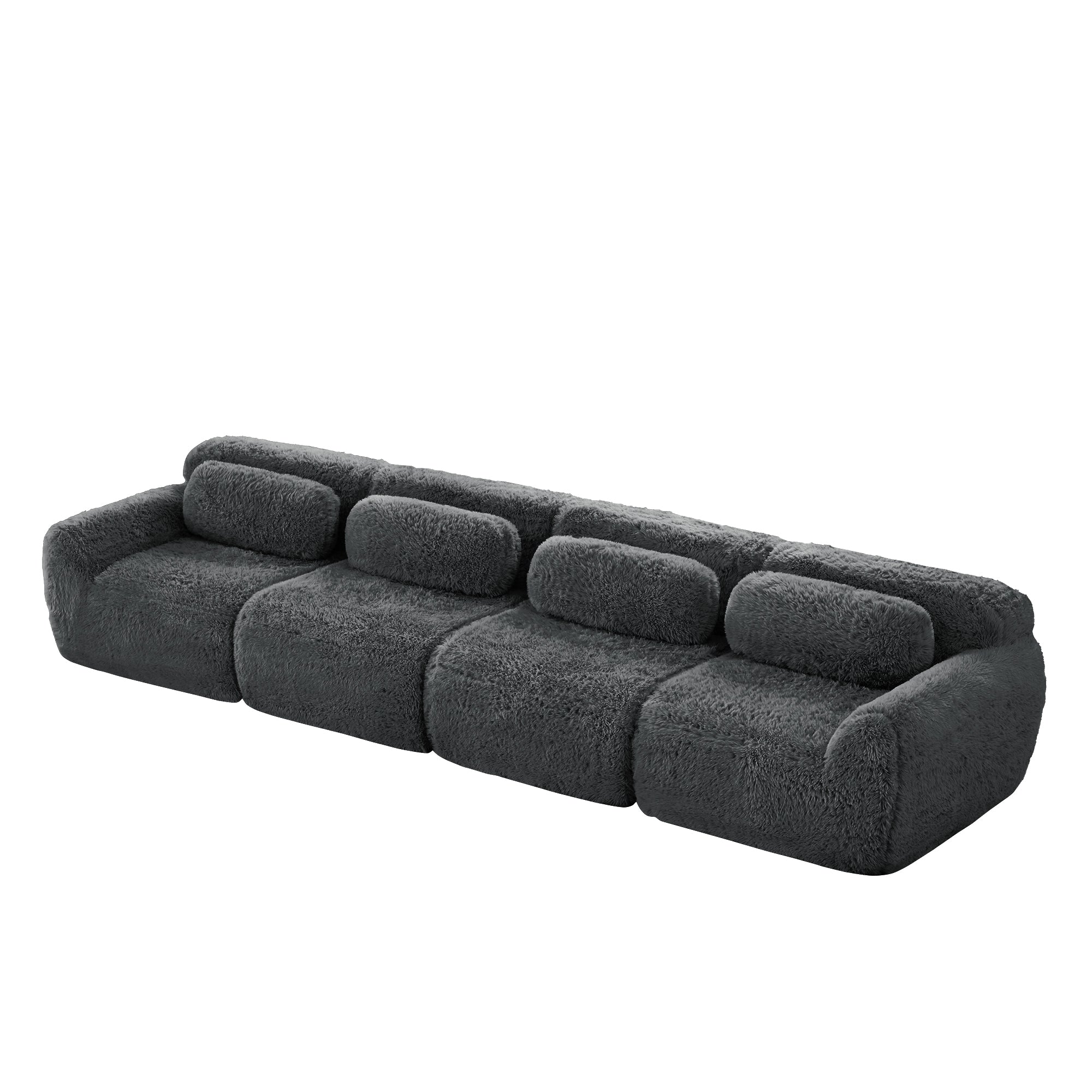 4-seater Sofa Multi-Combination Premium Plush Fabric Grey