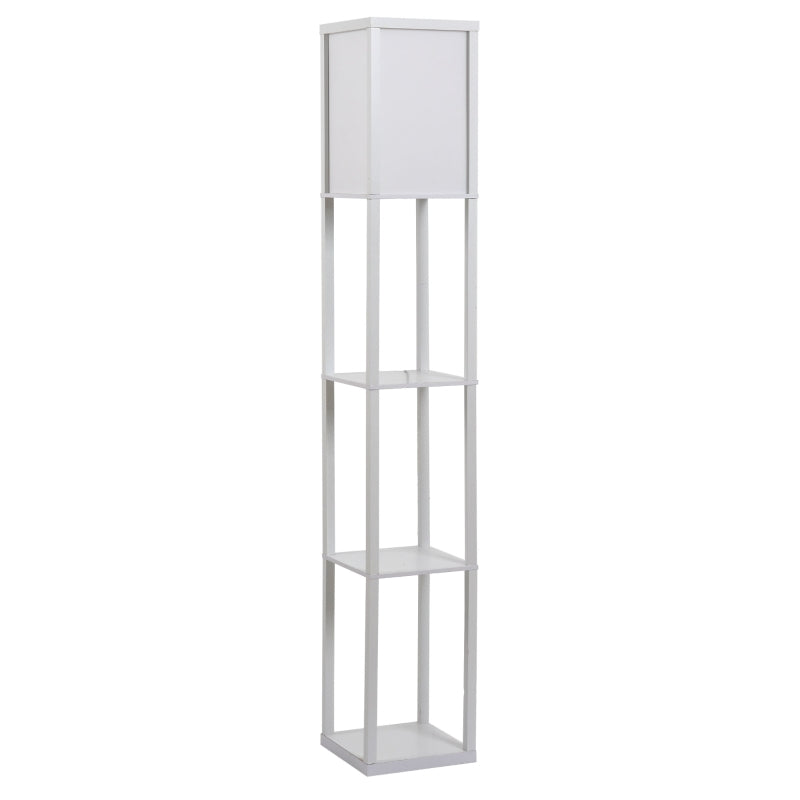 Floor Lamp, Shelves, 26 x 26 x 160 cm, Wood