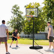 Basketball Hoop, Height Adjustable, Rolling Function, Stable Stand, Black