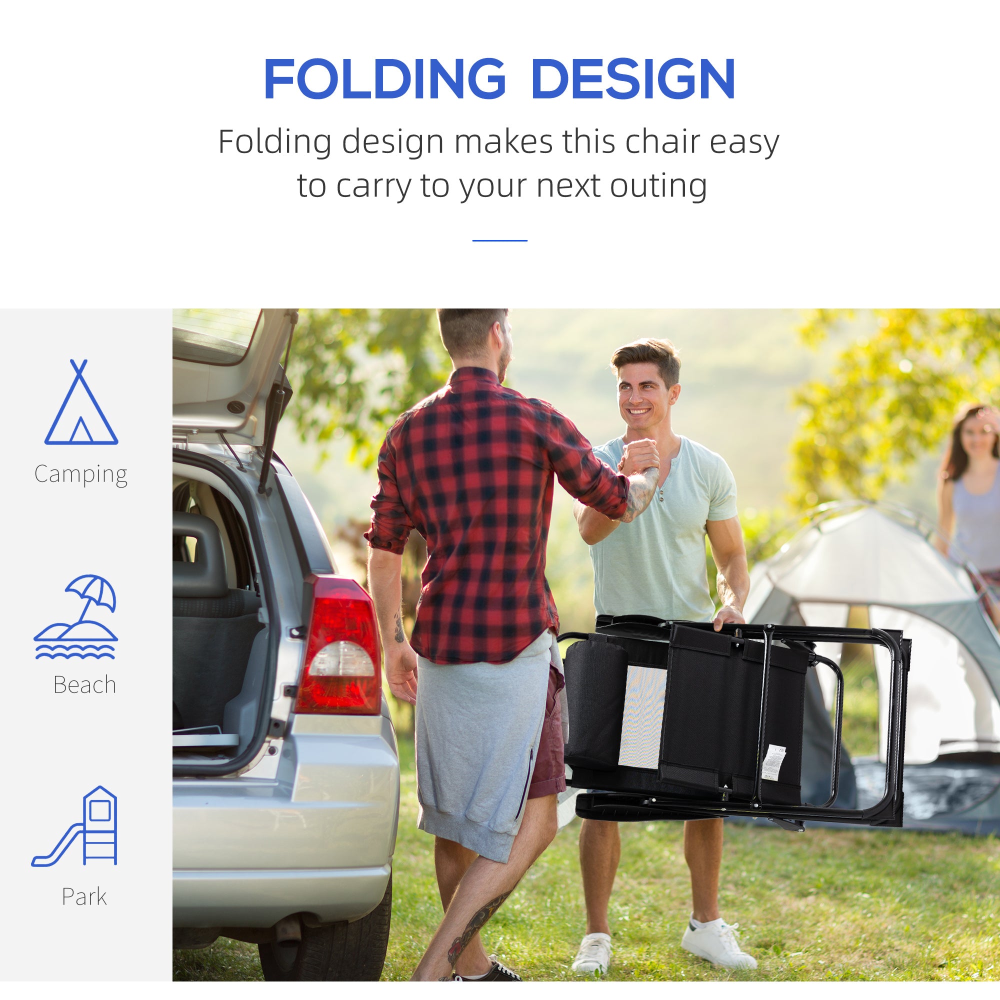 Set of 2 Folding Recliner Chaise Lounge Chairs, Adjustable Backrest, Black Mesh