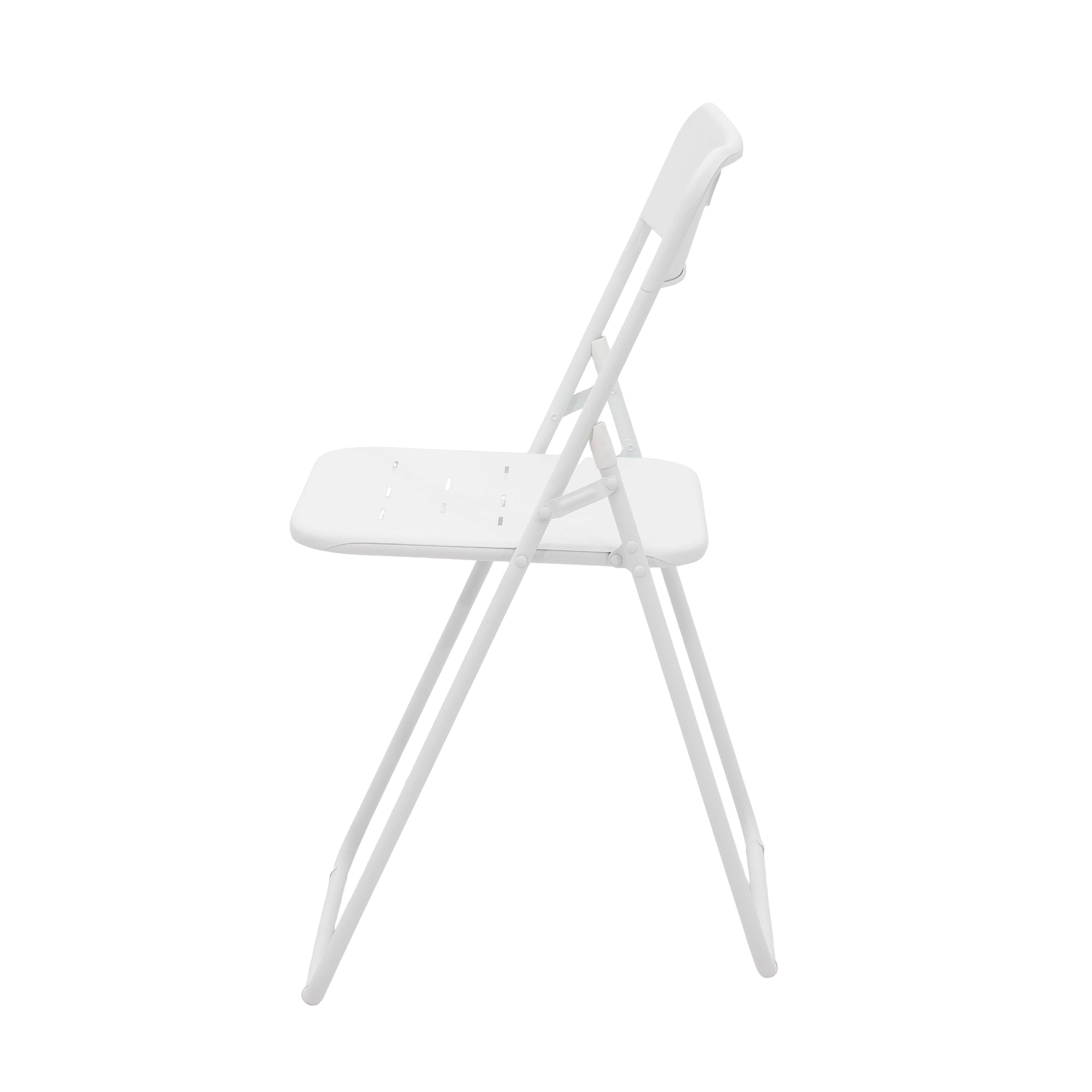 Outdoor 3-Piece Foldable Bistro Set, 2 Chairs and 1 Table, Weather-Resistant Metal, White