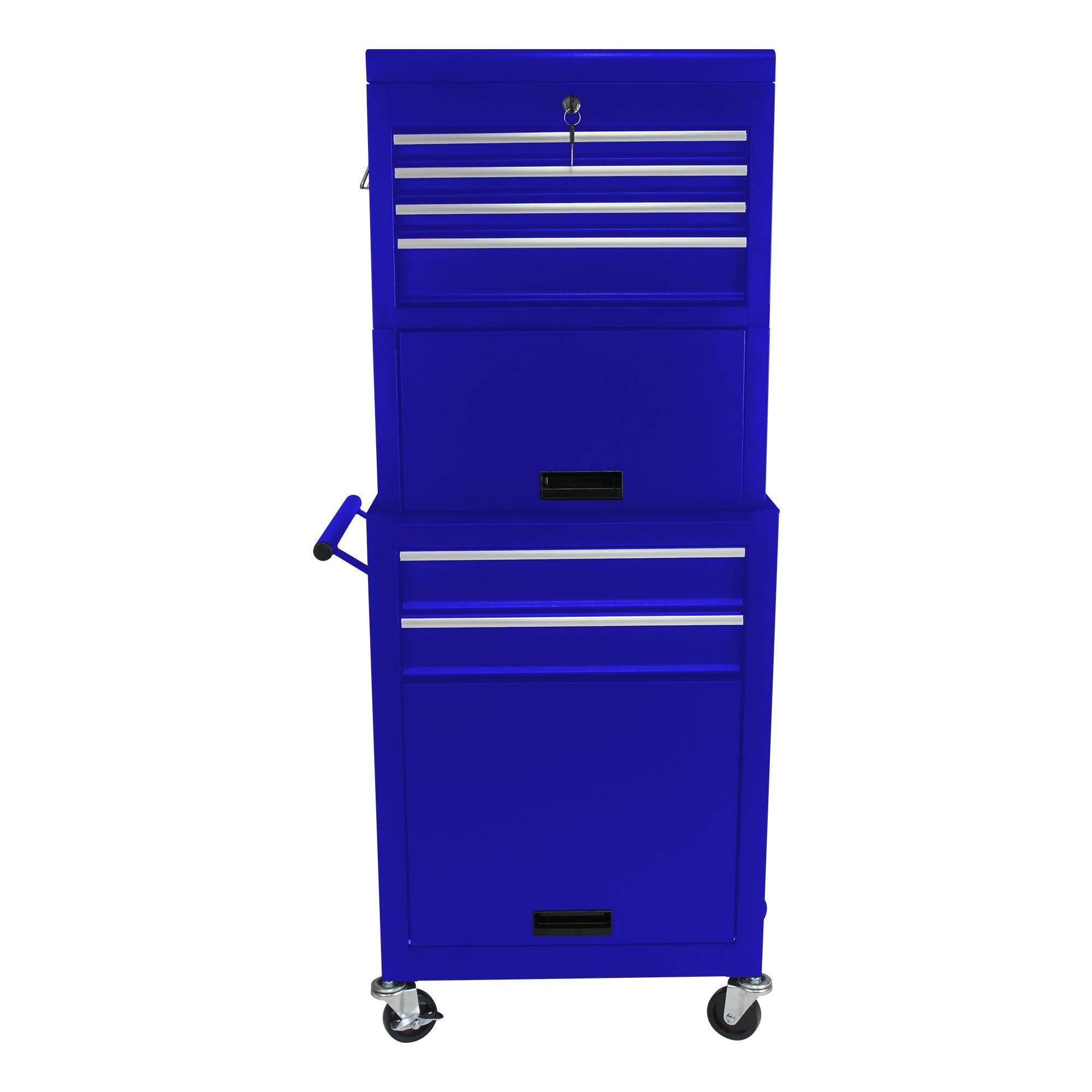 Werkzeugschrank 6-Schubladen Rollbar 2-in-1 Organizer Blau