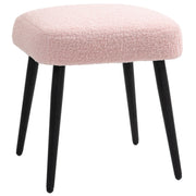 Hocker quadratisch, ideal als Fußstütze, Kaschmir-Optik Rosa