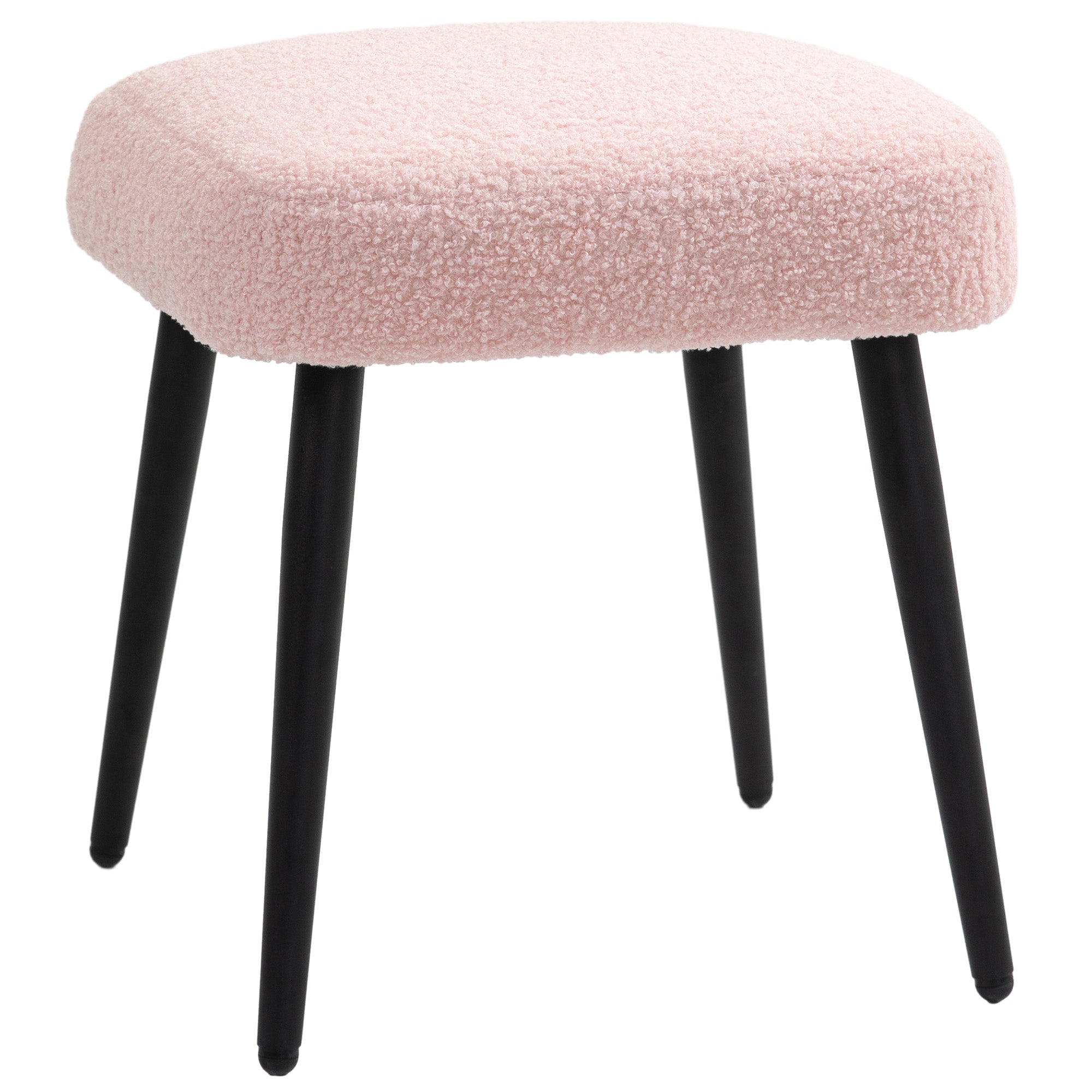 Footstool Square Stool, Ideal Footrest, Pink Cashmere Look