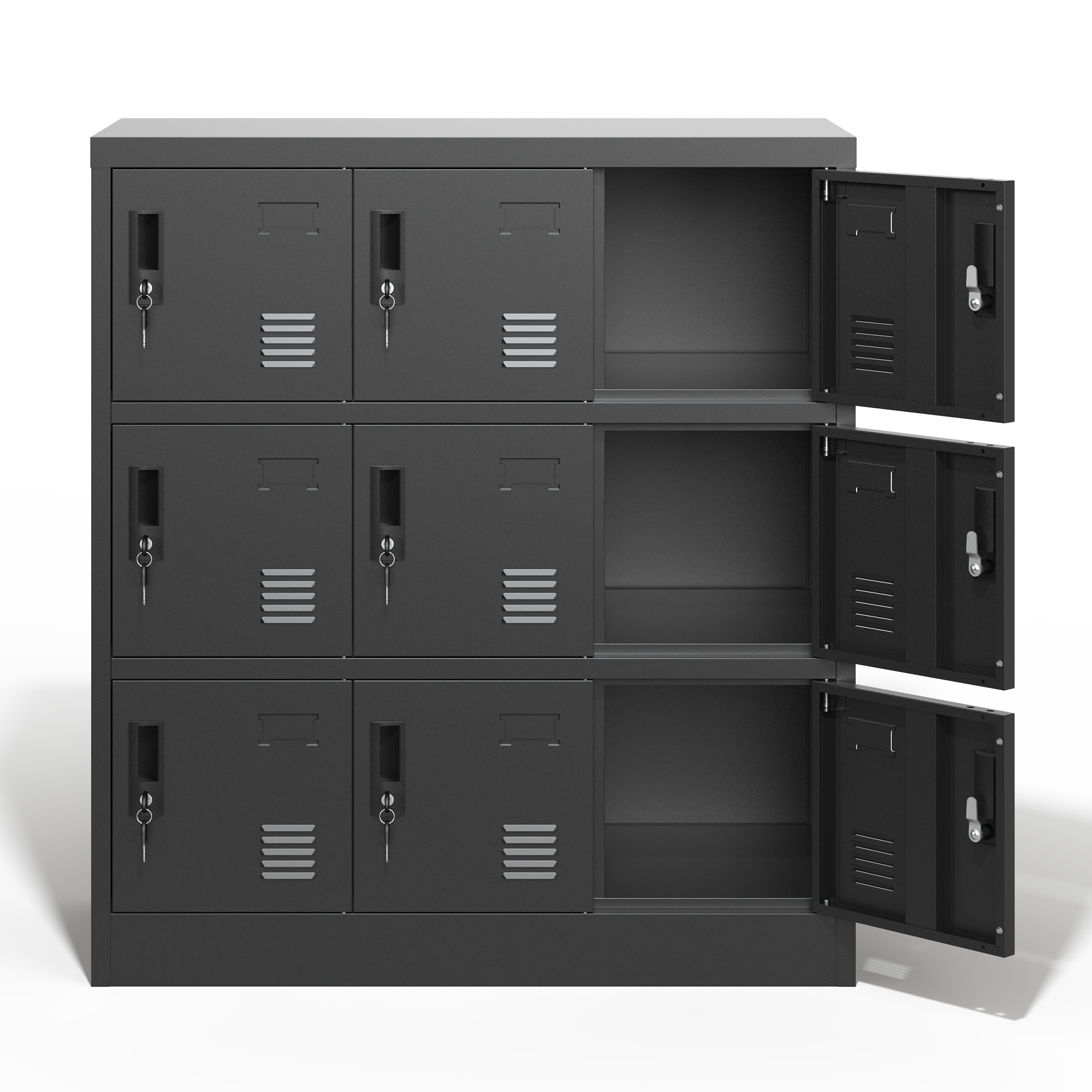 Metal Cabinets 9-Door Secure Storage Card Slot 100x90x40cm - Black