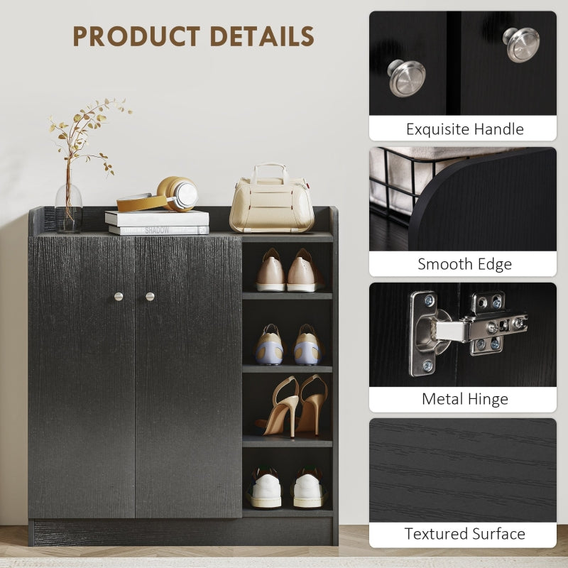 Shoe Storage Cabinet, Adjustable Shelves, Black