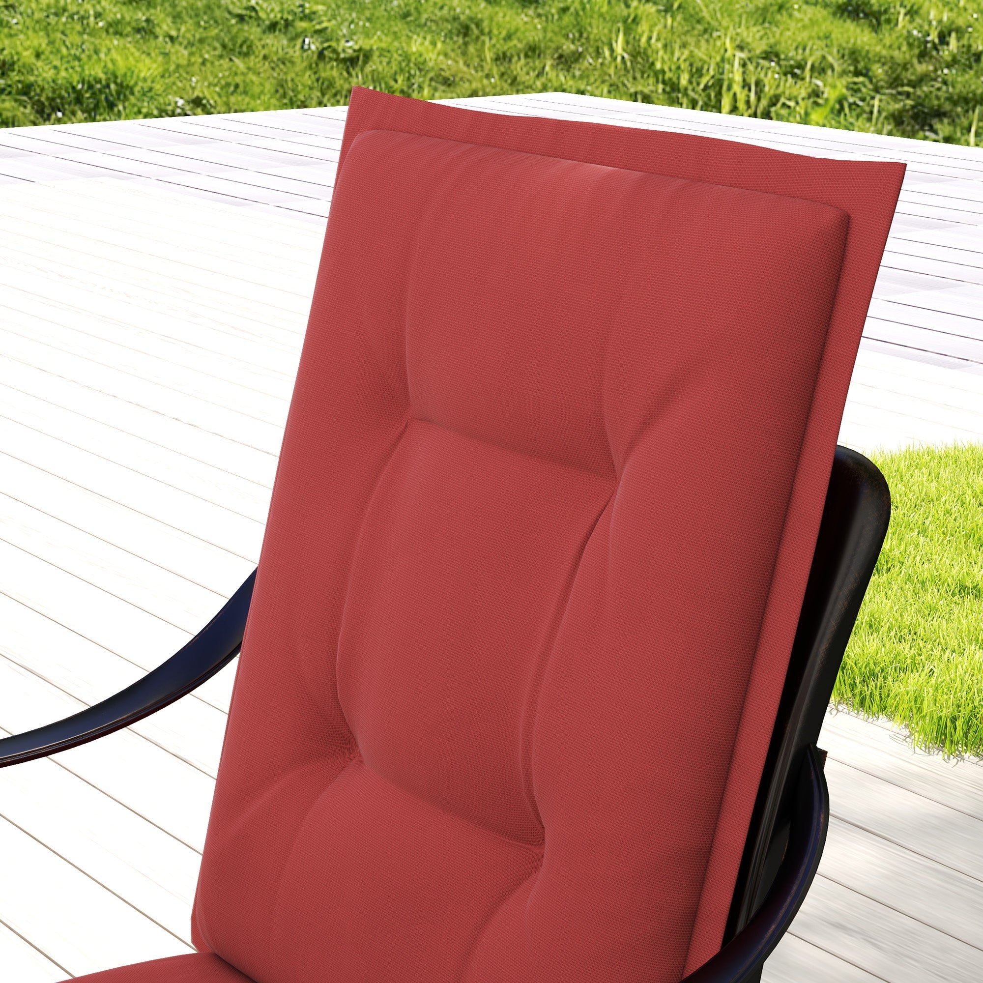 Seat Cushions 108 x 50 x 5 cm with Ties, Outdoor Indoor, Wine Red