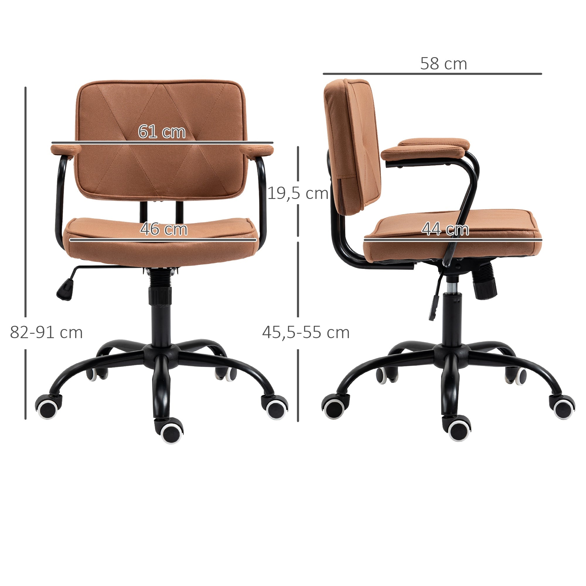 Vinsetto Office Chair, Retro Height-Adjustable with Rocking Function, Faux Leather