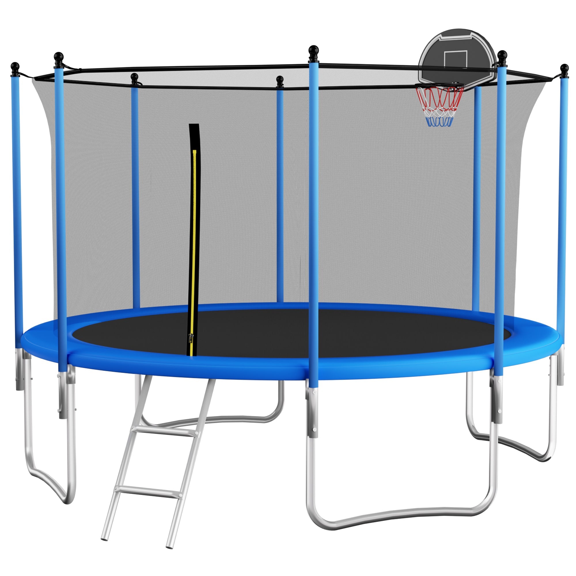 Outdoor Trampoline 305 cm with Reinforced Leg Crossbars and One-Piece Construction, Metal
