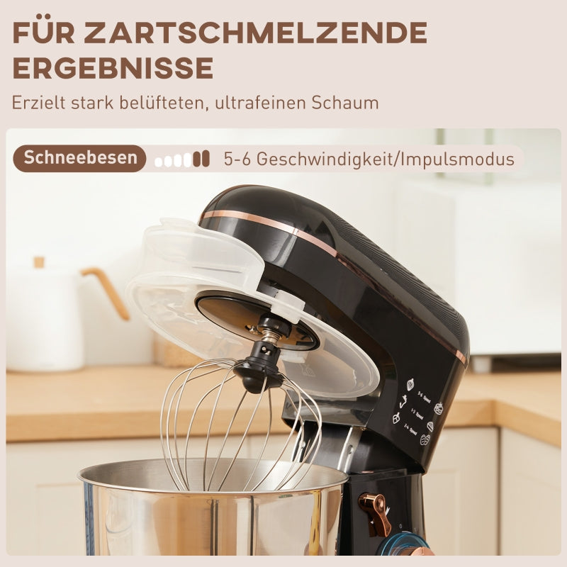 Stand mixer food processor 6 speeds 5.5L stainless steel bowl black