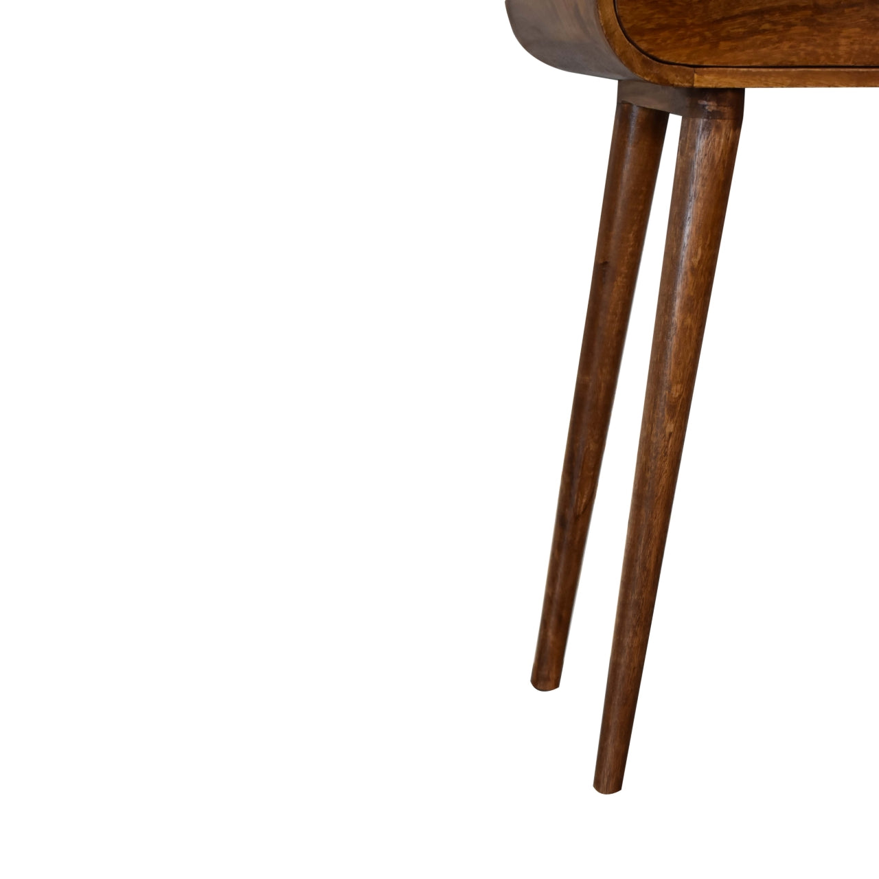 Solid Wood Console, Mini Chestnut with 1 Drawer, Dark Brown