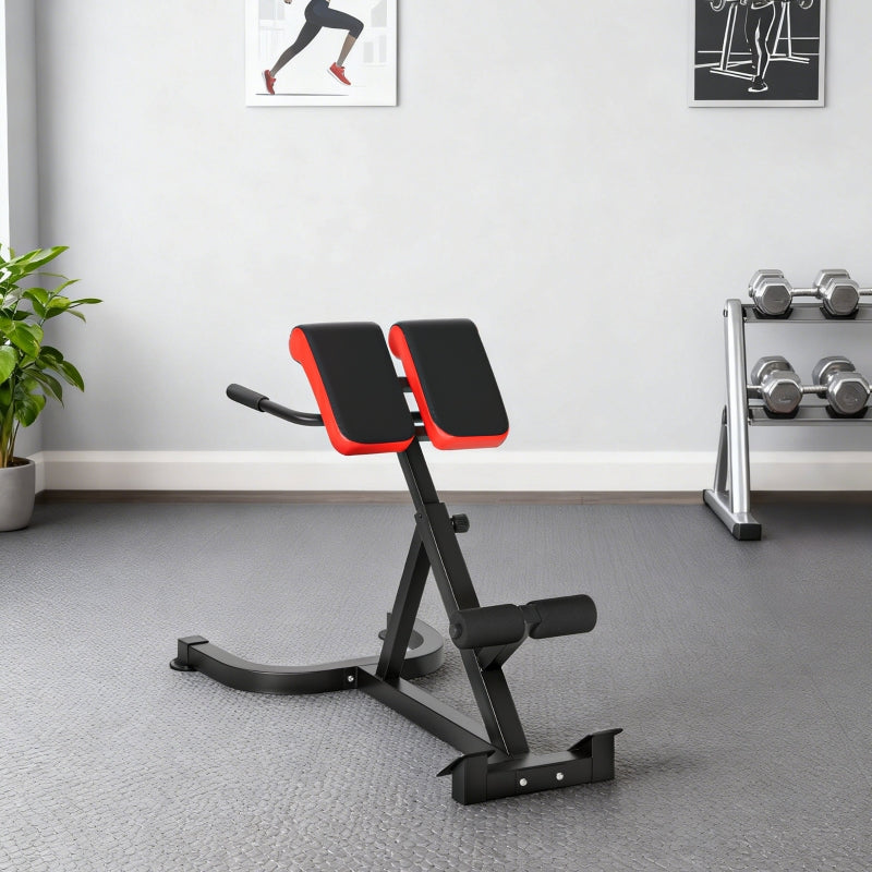 Training Chair Fitness Bench Weight Bench, Adjustable Handles, Steel Red+Black