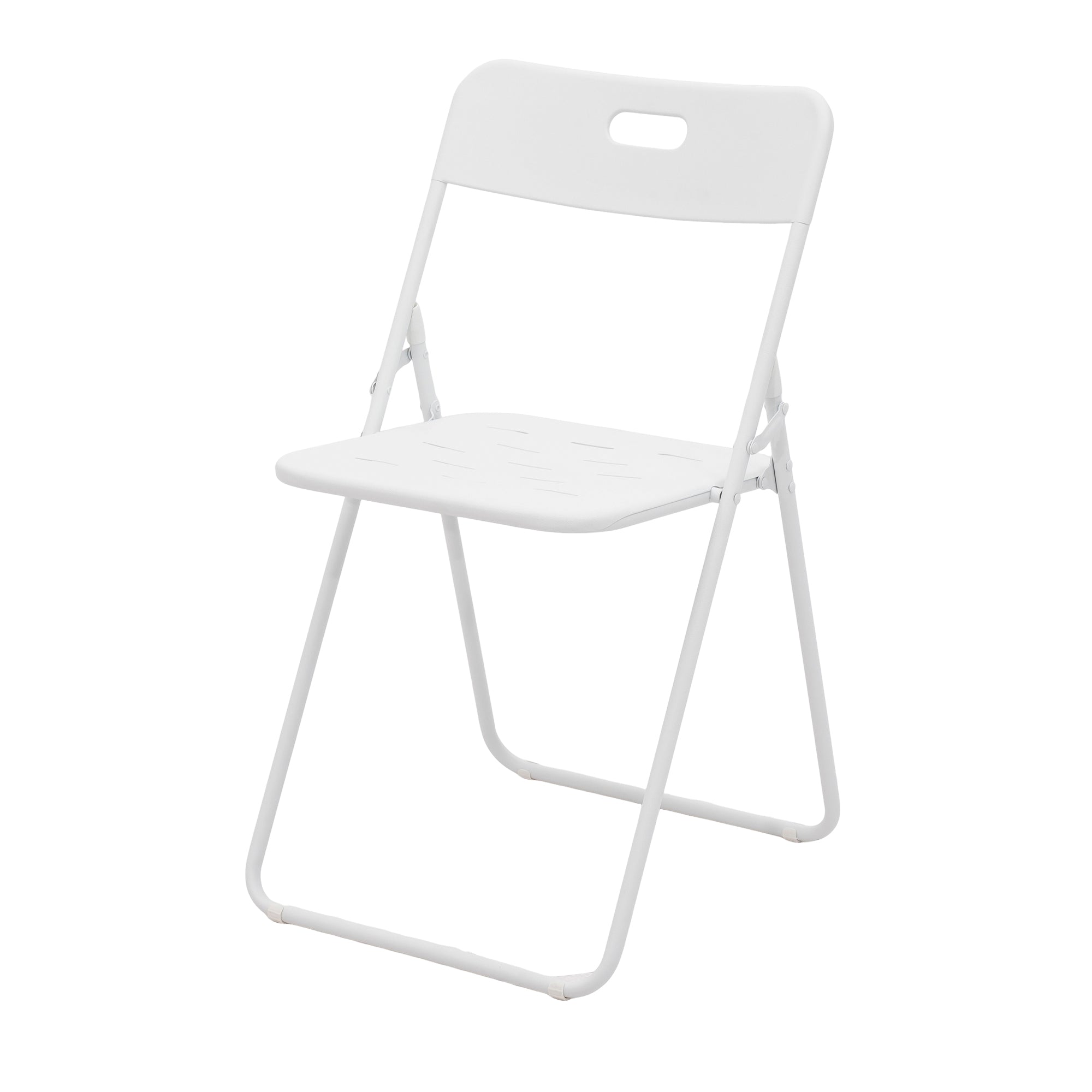 Outdoor 3-Piece Foldable Bistro Set, 2 Chairs and 1 Table, Weather-Resistant Metal, White