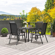 Gartentisch Aluminium 73x73cm Wetterfest 4-Personen Schwarz