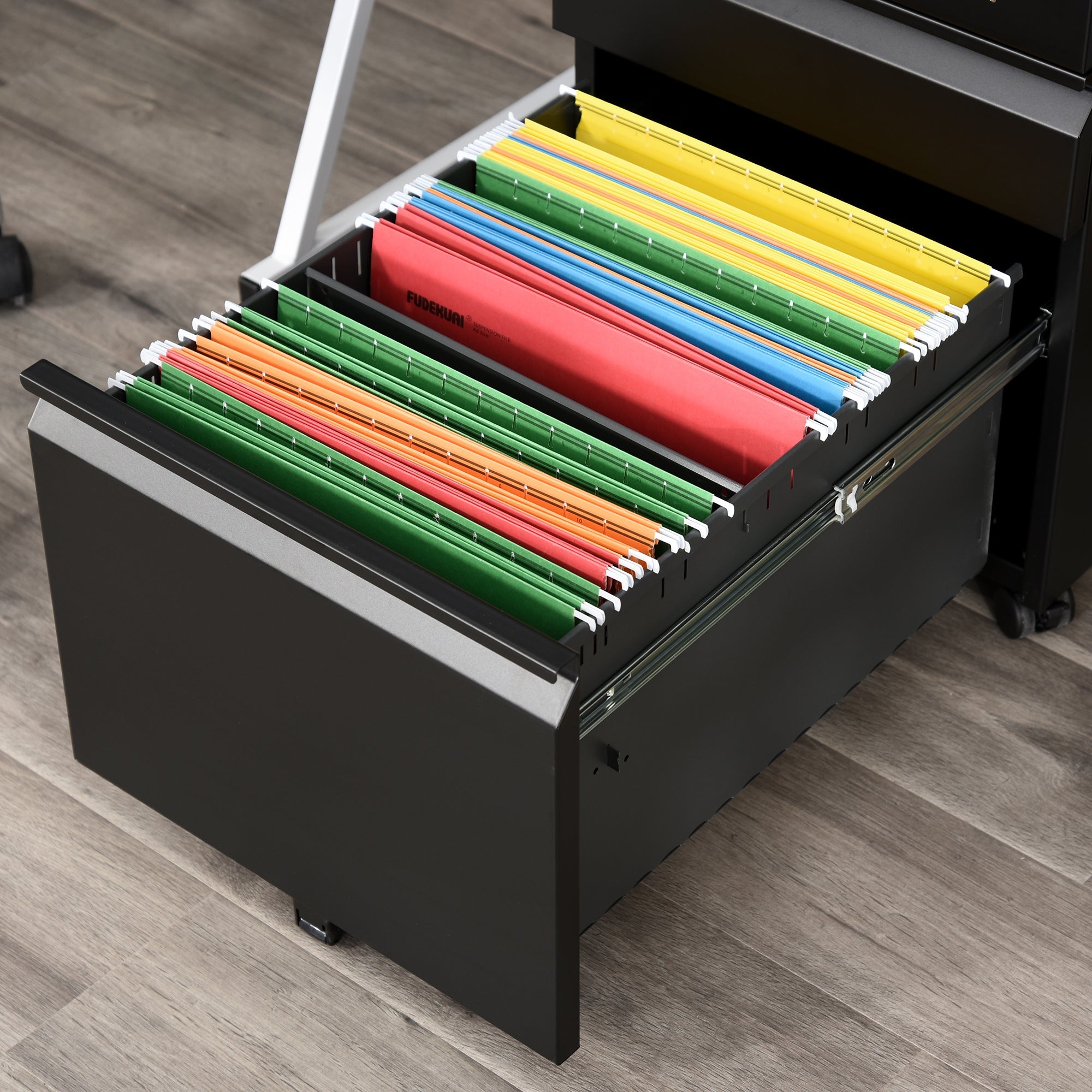 Vinsetto Office Cabinet, 3-Drawer Mobile Steel, Black