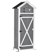 Garden Cabinet Wooden Tool Shed with Door and Roof Grey