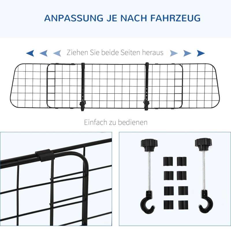 Hundeschutzgitter fürs Auto, verstellbare Breite, Metall