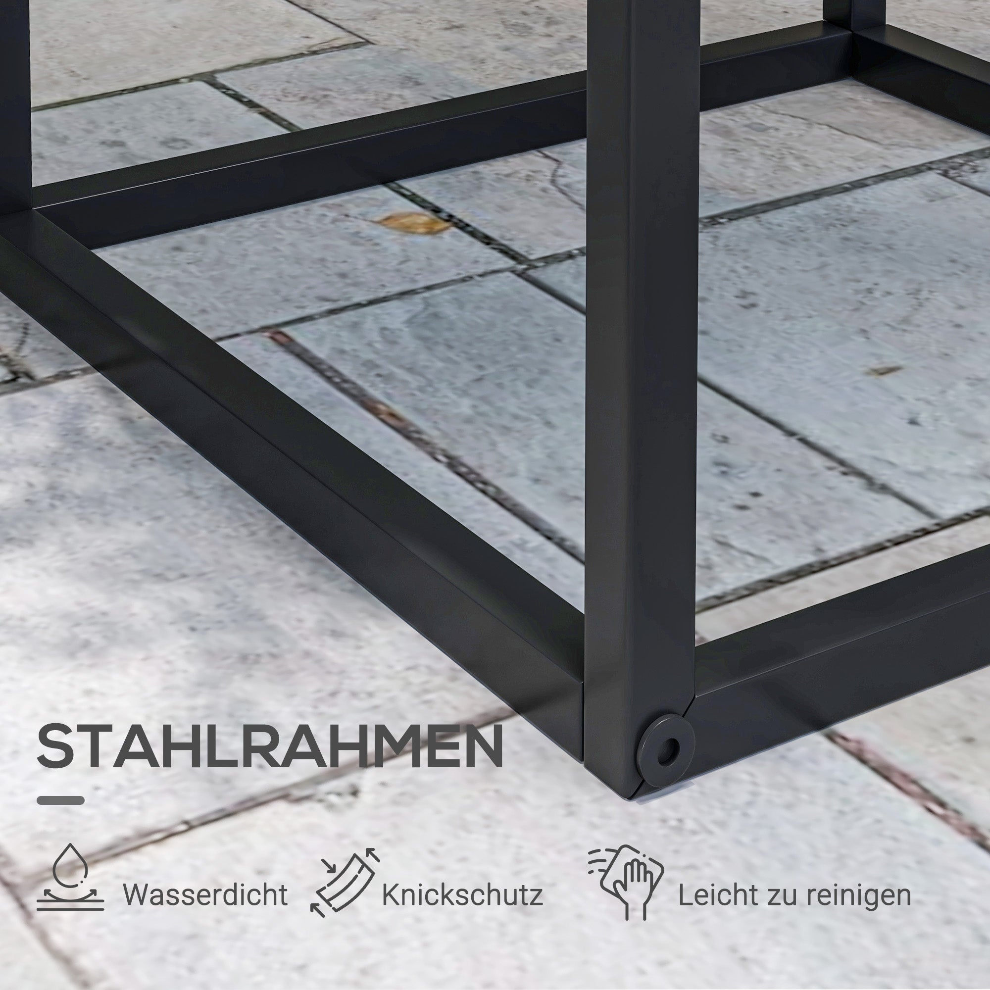 Plant Stands, 2-Piece Set Scandinavian Design Steel Legs, Black