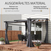 Pergola 2.97 x 2.95 m Water-Repellent Sunshade Side Panels Patio Cover, Dark Grey Polyester
