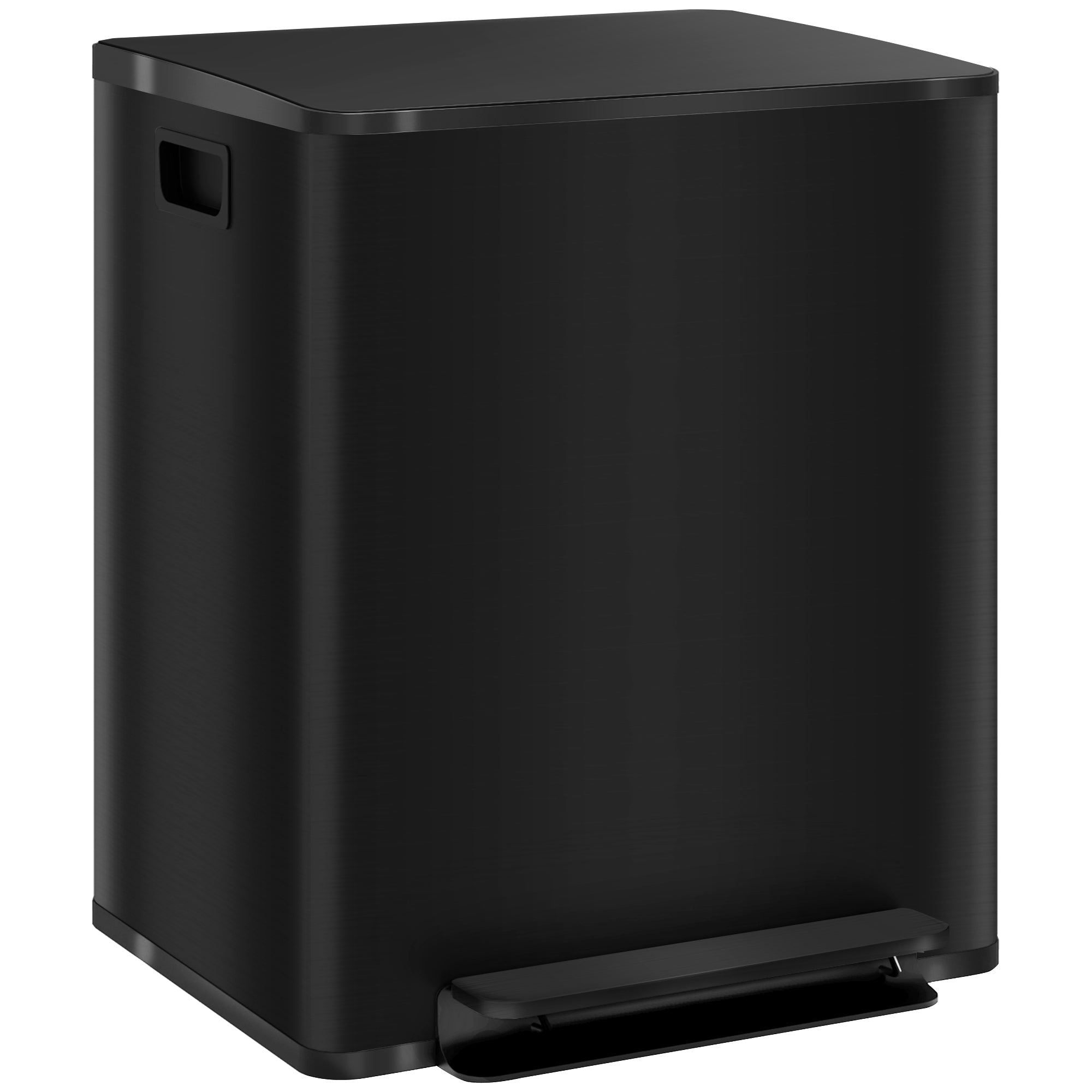 Mülleimer 2x25L Tretmülleimer, doppel, Edelstahl