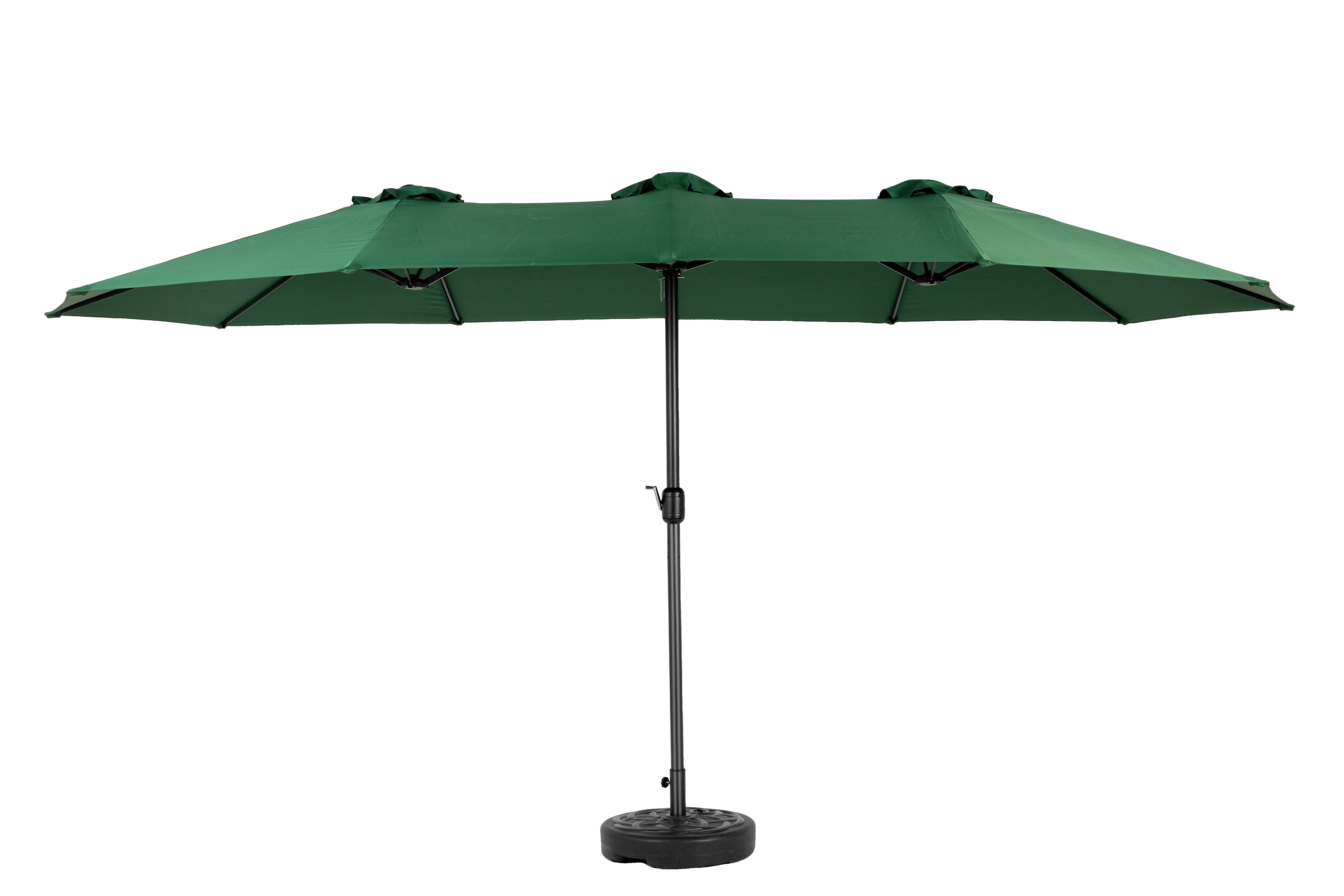 Outdoor Umbrella Double Sided 14.8 Ft Rectangular Large Crank - Dark Green