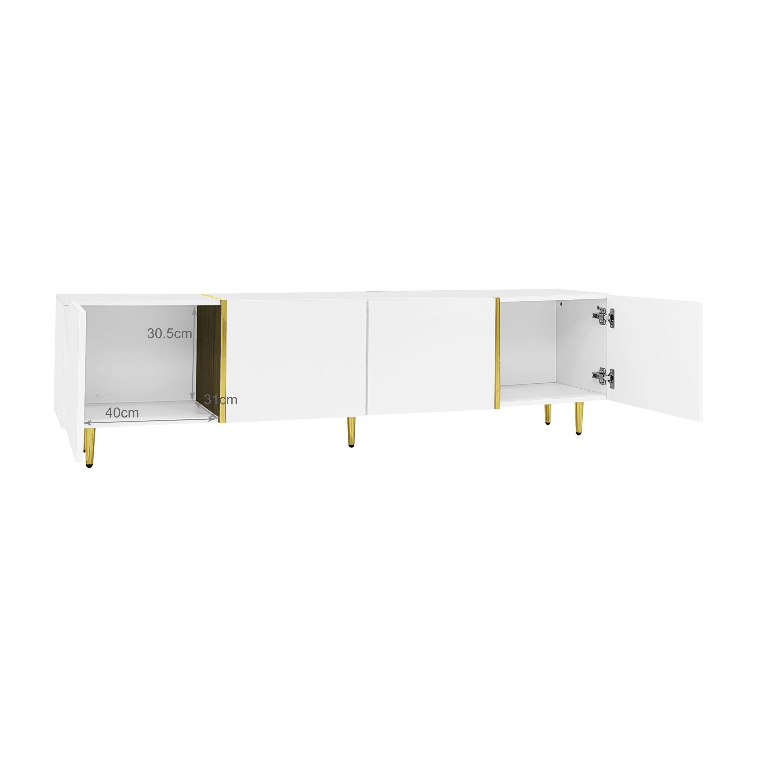 TV cabinet and coffee table set, modern high-gloss white