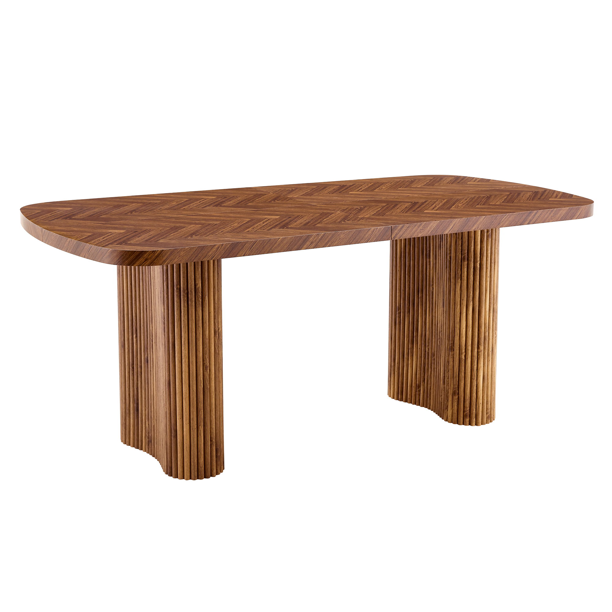 Dining Table Arched Pedestal Support 180x90cm - Walnut