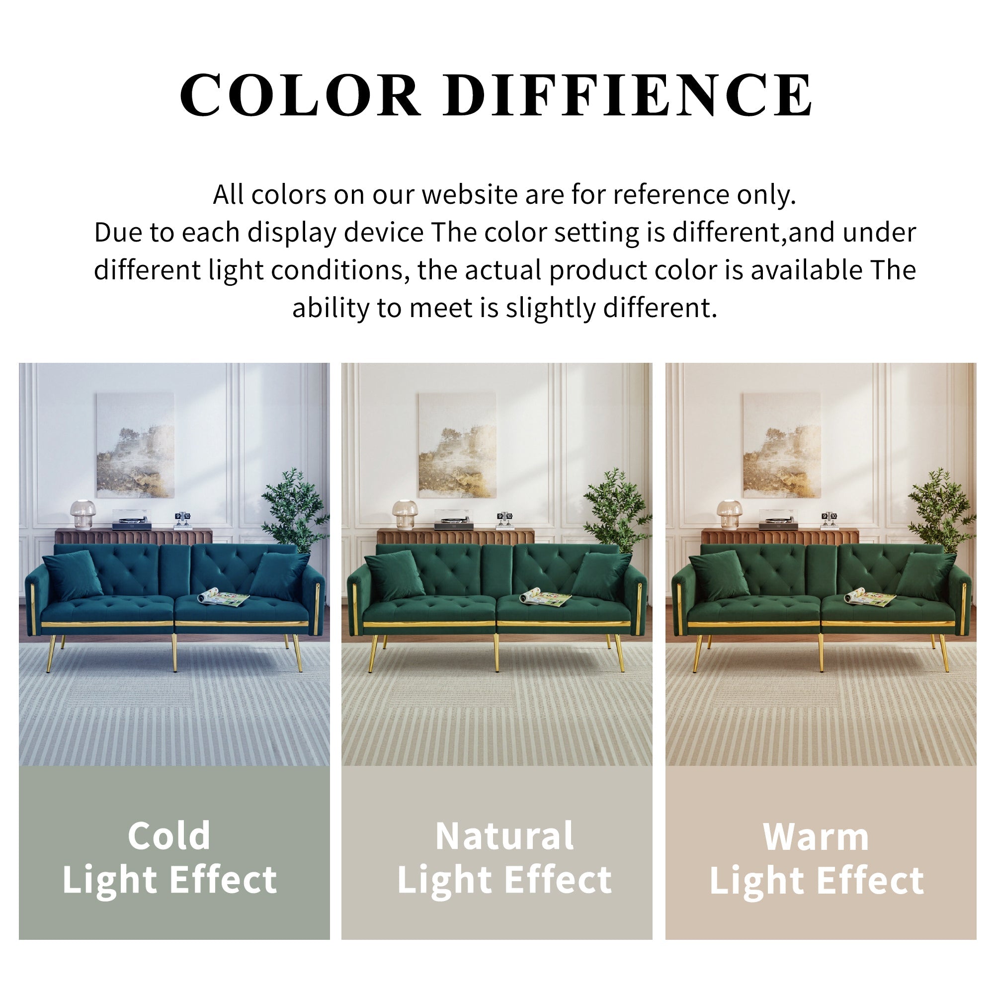 Two-seater Sofa Bed, Adjustable Backrest and Cup Holders, Velvet