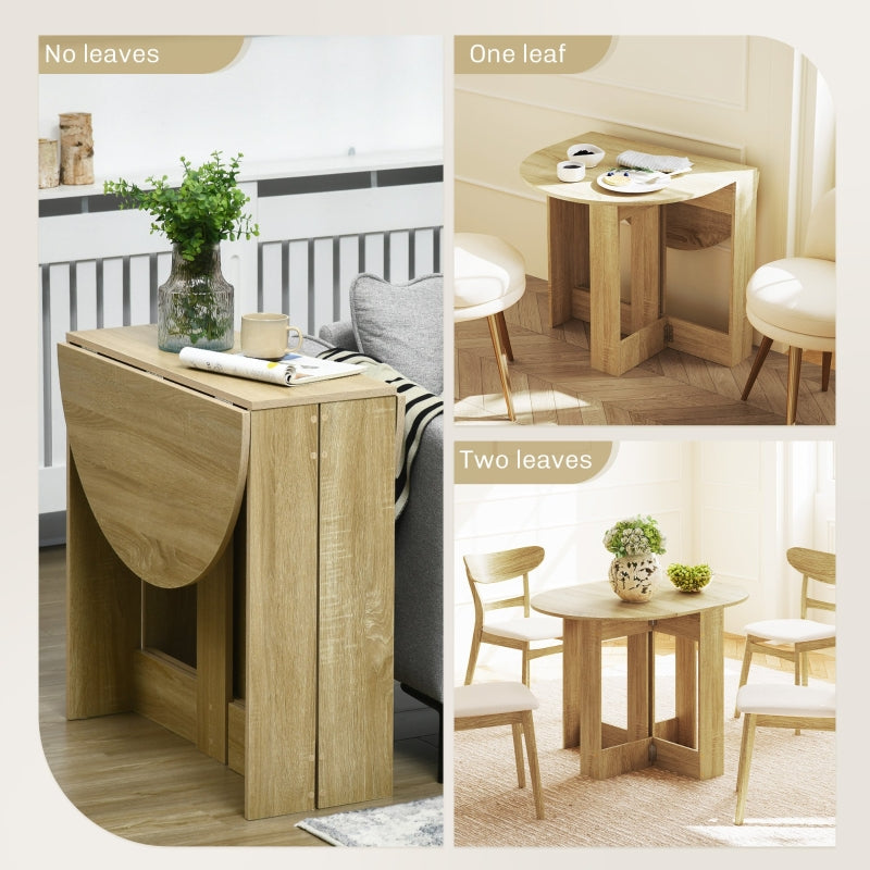 Drop Leaf Dining Table, Folding Small Space Oak