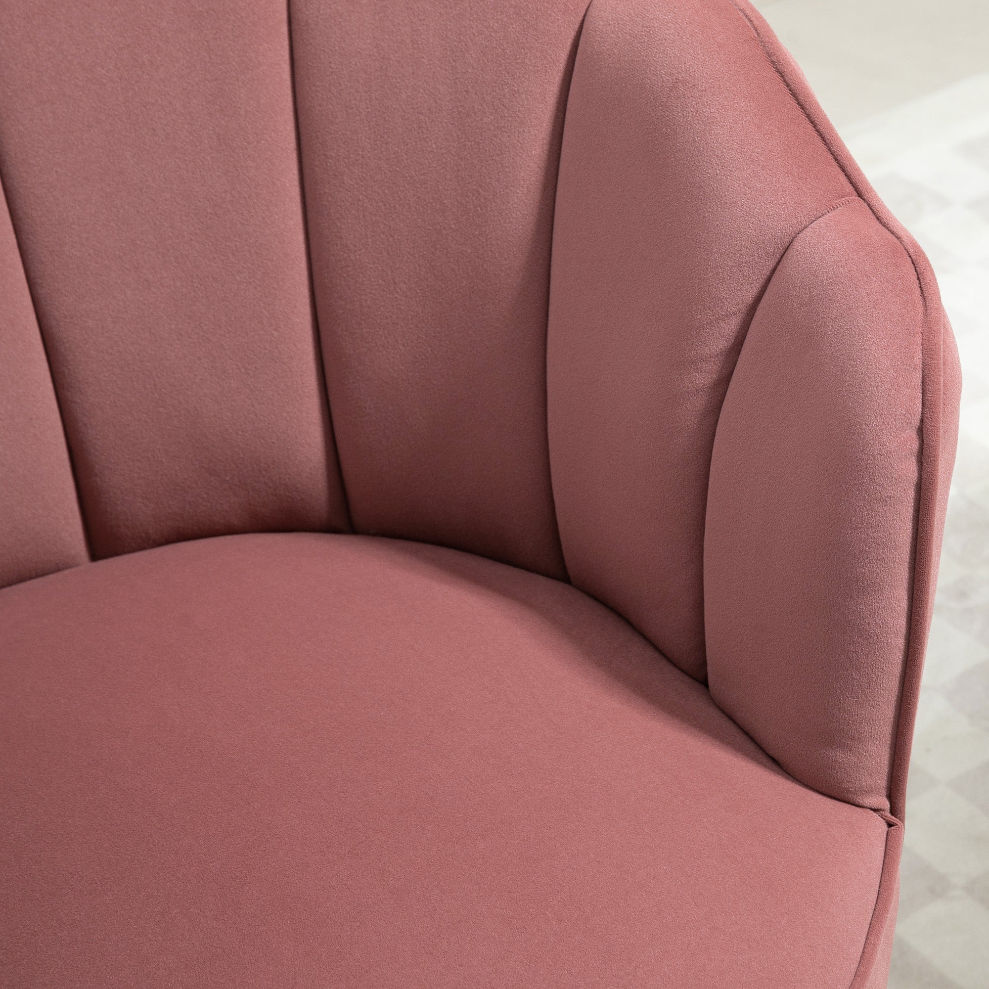 Esszimmerstuhl Sessel Rückenlehne Wohnzimmer Polyester Kautschukholz Rosa