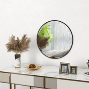 Wall Mirror, Round Bathroom 60x60cm, Black Aluminum