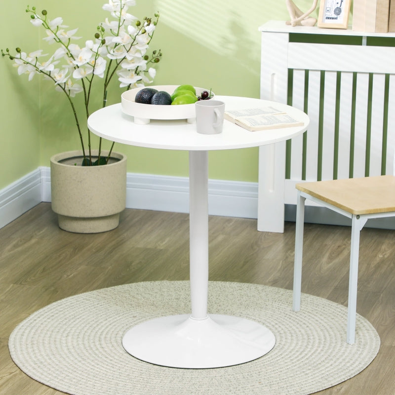Dining Table, Two-Person Minimalistic 75H x Φ70cm, White