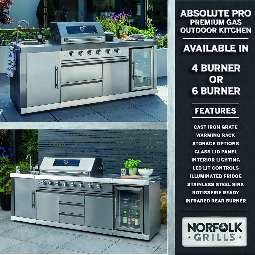 ABSOLUTE PRO Outdoor Kitchen - 4 burner,fridg - Rathwood Store
