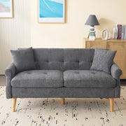 Sofa, Double Upholstered with Thick Cushions, Chenille Fabric
